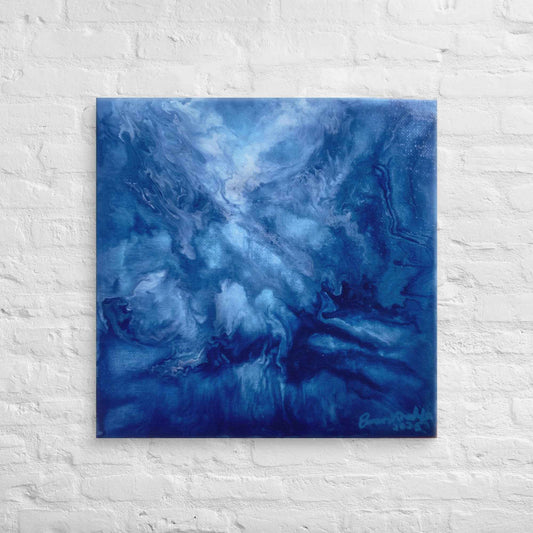 Canvas Print - Thunder - Fluid Abstract Blue Storm Art