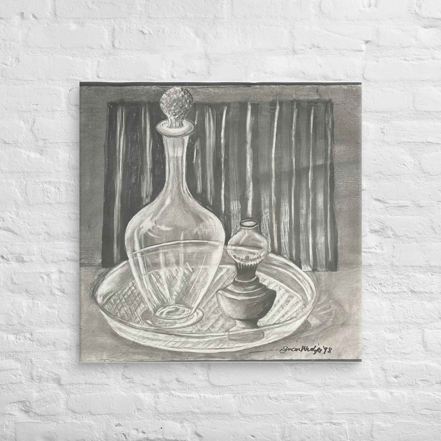 Canvas Print - Crystal Memory - Still Life in Charcoal