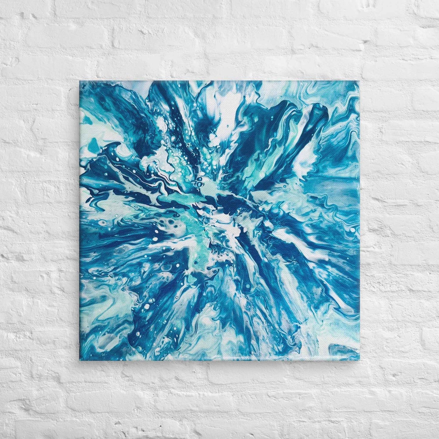 Canvas Print - Riptide - Fluid Abstract Exploding Blue Wave