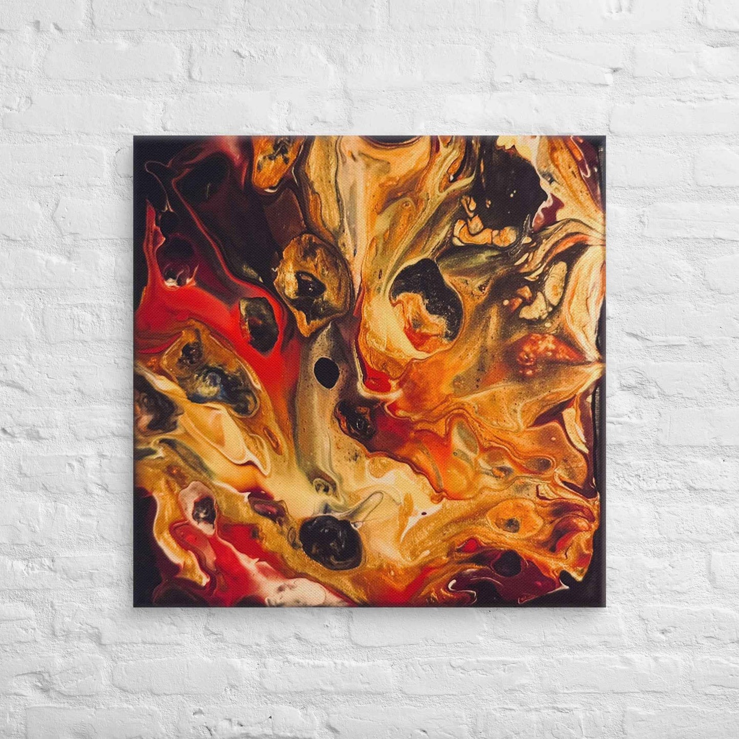 Canvas Print - Laheeb (flame) - Fluid Red Black Fire Art
