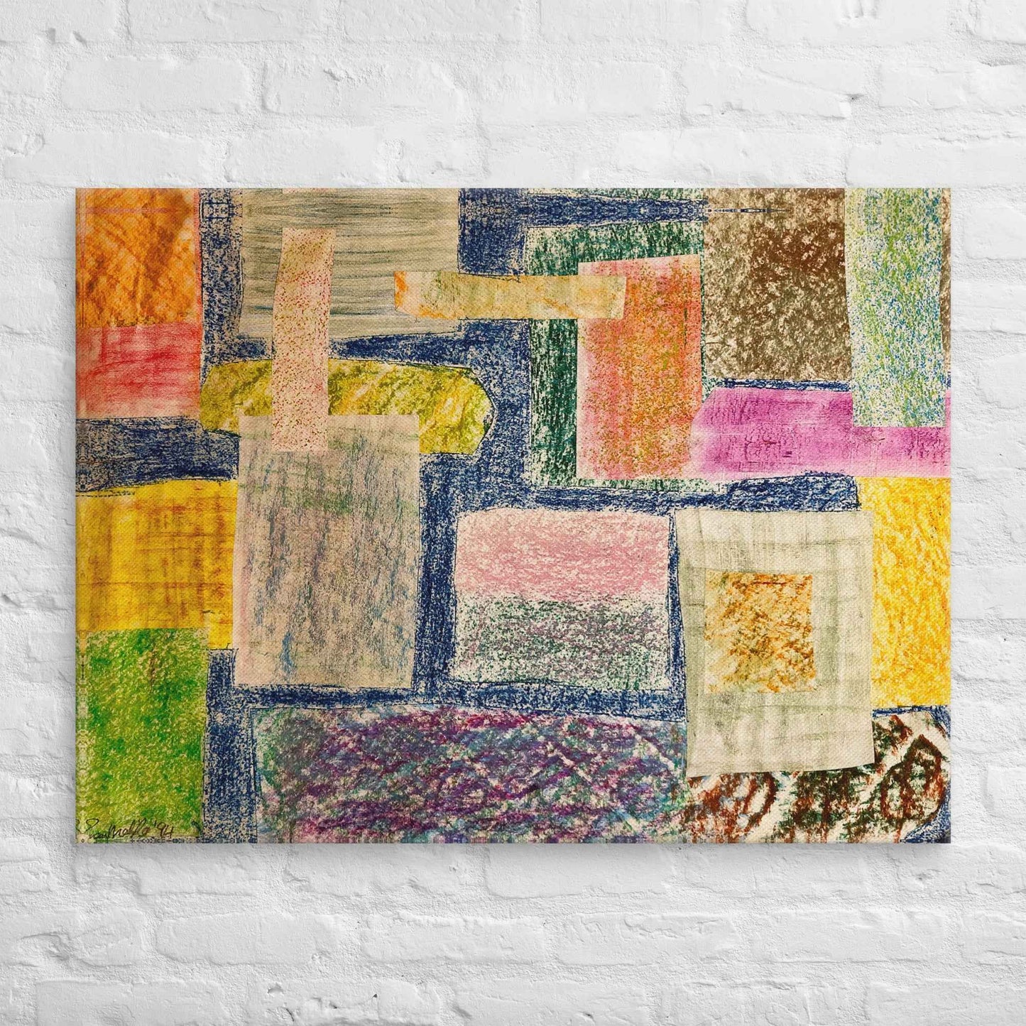 Canvas Print - The Hearth Quilt - Folk Abstract Patchwork