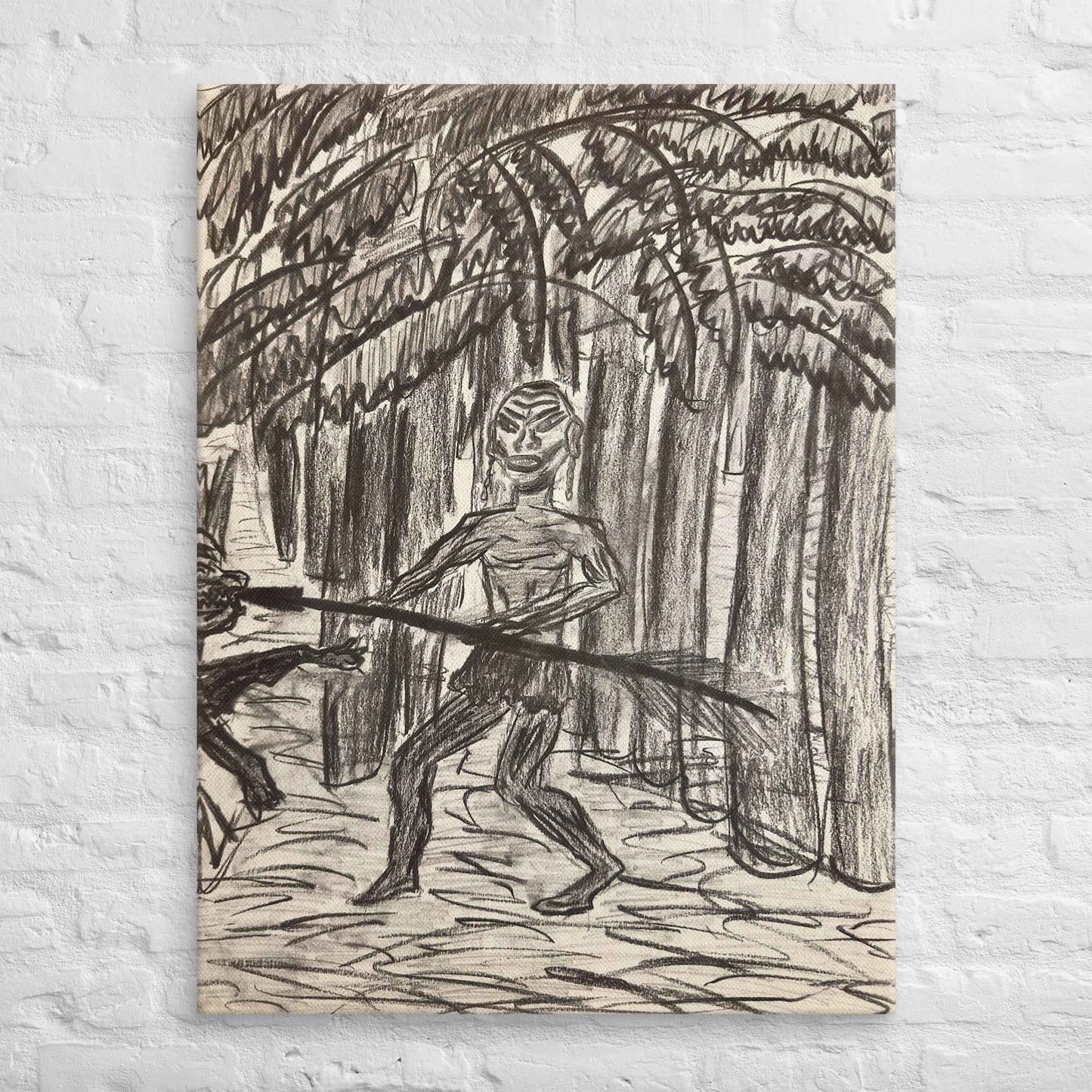 Canvas Print - The Scavenger - Figurative Monochrome Warrior