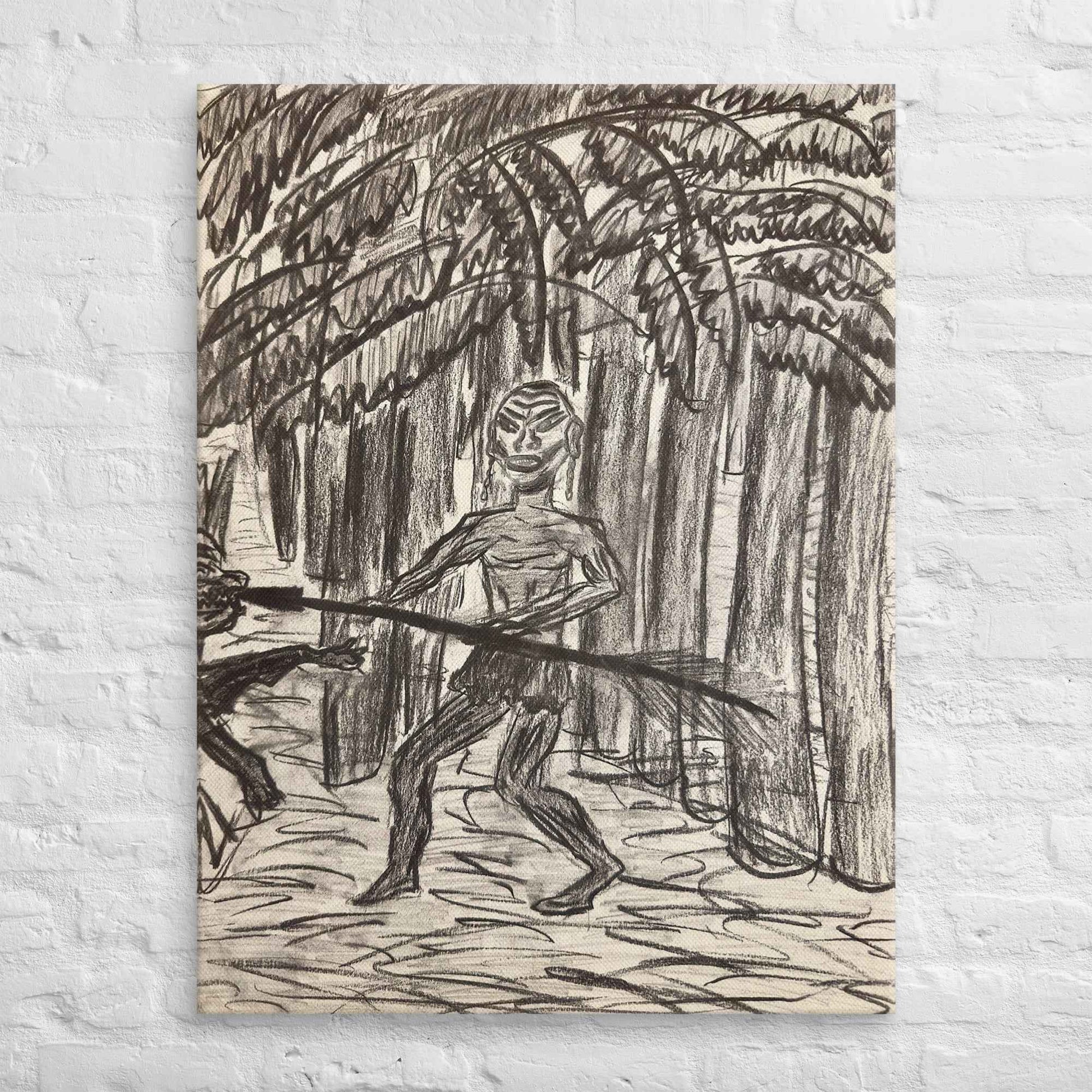 Canvas Print - The Scavenger - Figurative Monochrome Warrior