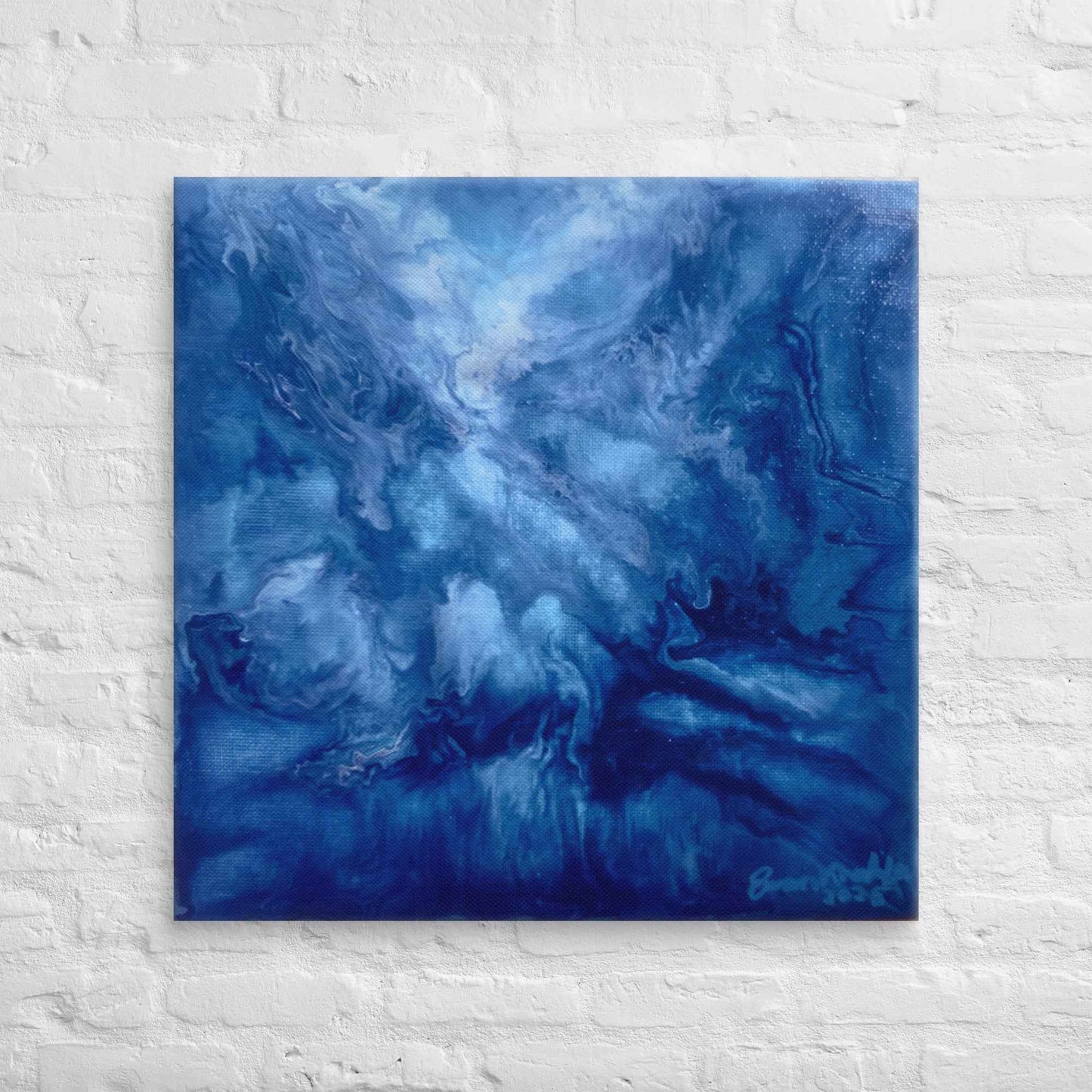 Canvas Print - Thunder - Fluid Abstract Blue Storm Art