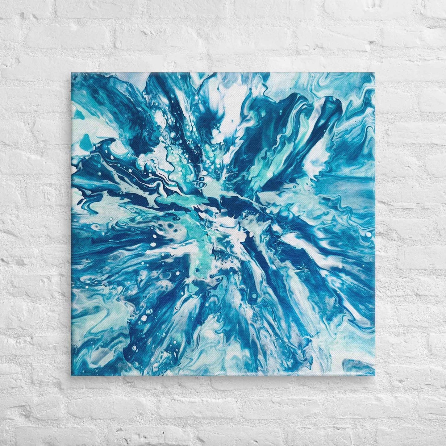 Canvas Print - Riptide - Fluid Abstract Exploding Blue Wave