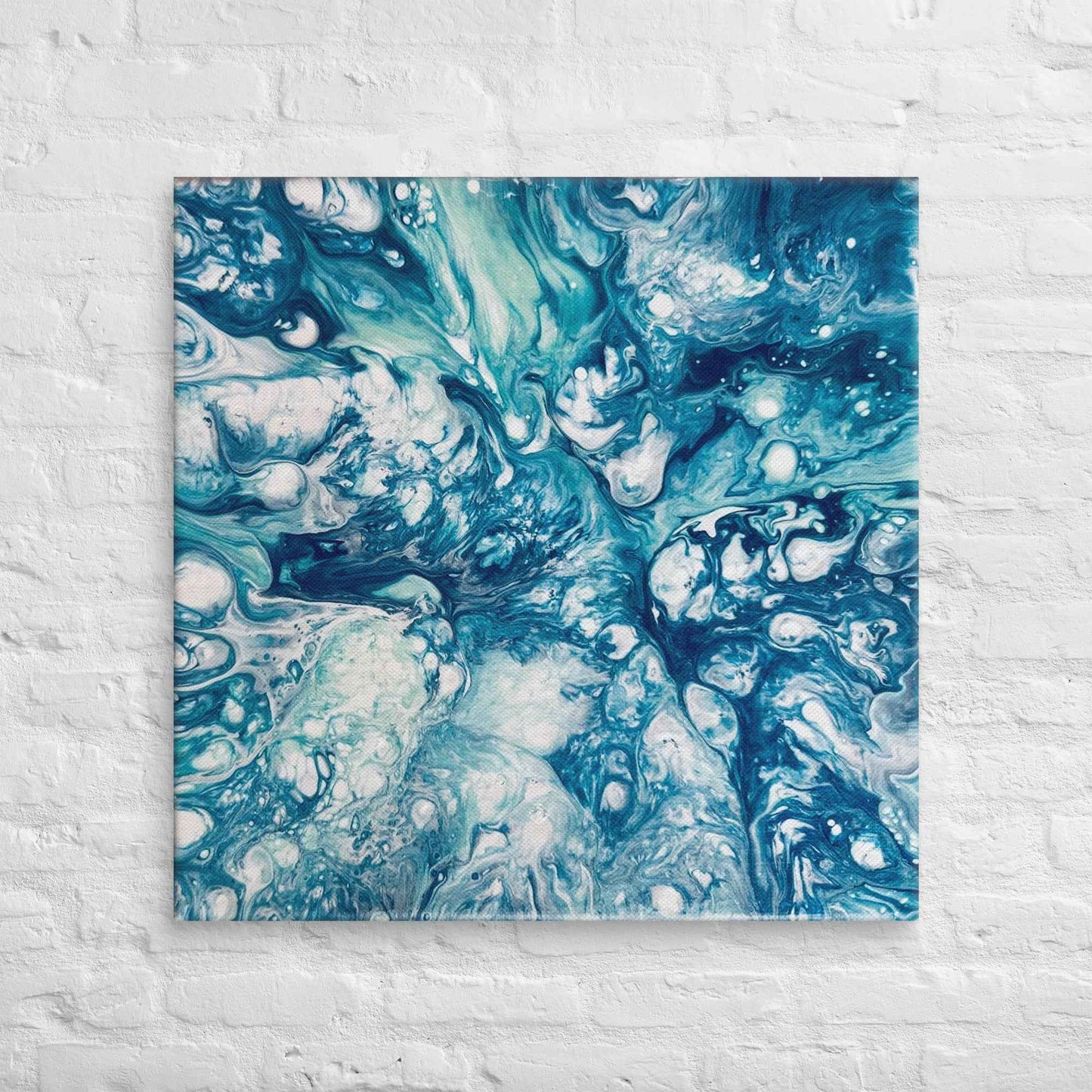 Canvas Print - Reef - Submerged Blue Fluid Abstract Sea Foam