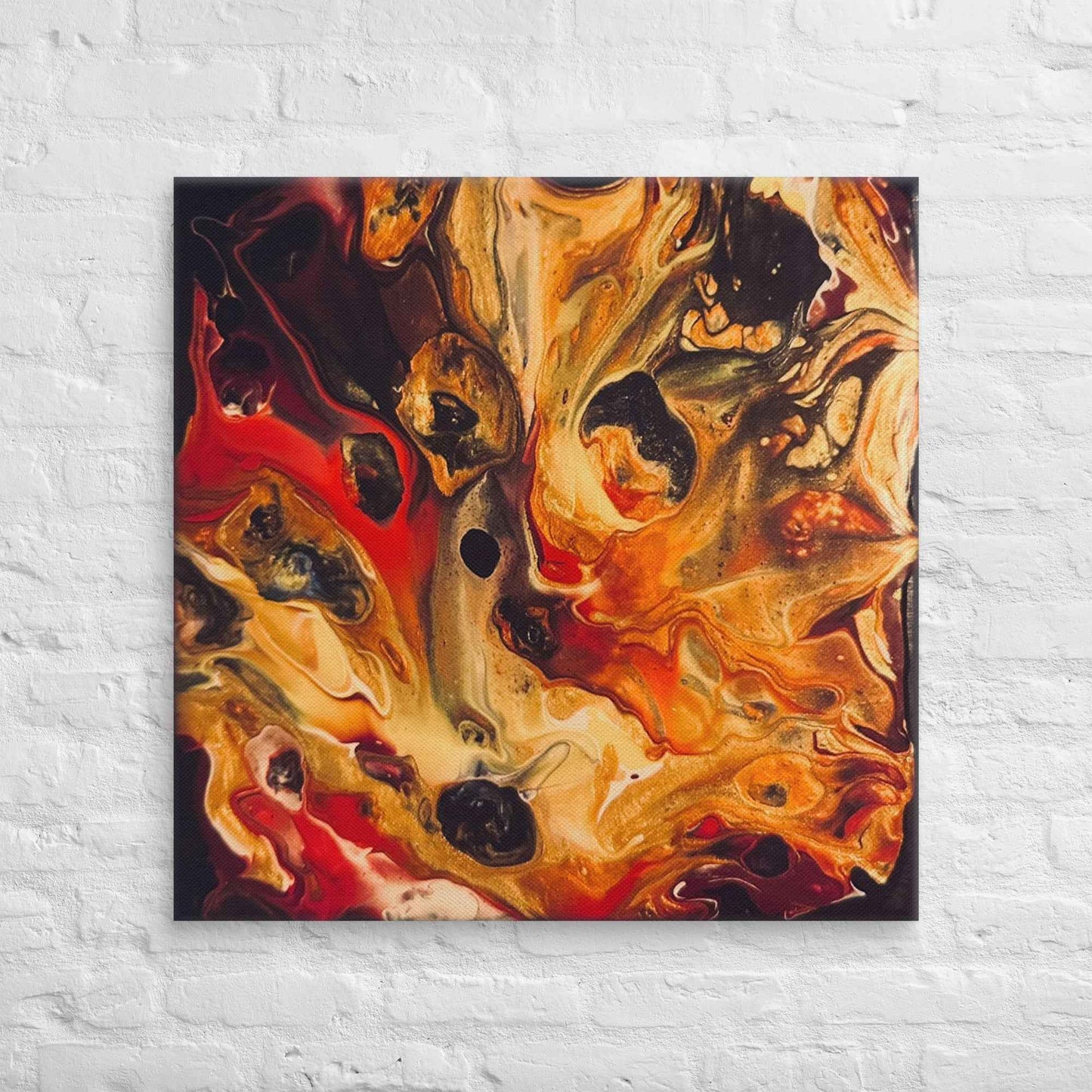 Canvas Print - Laheeb (flame) - Fluid Red Black Fire Art