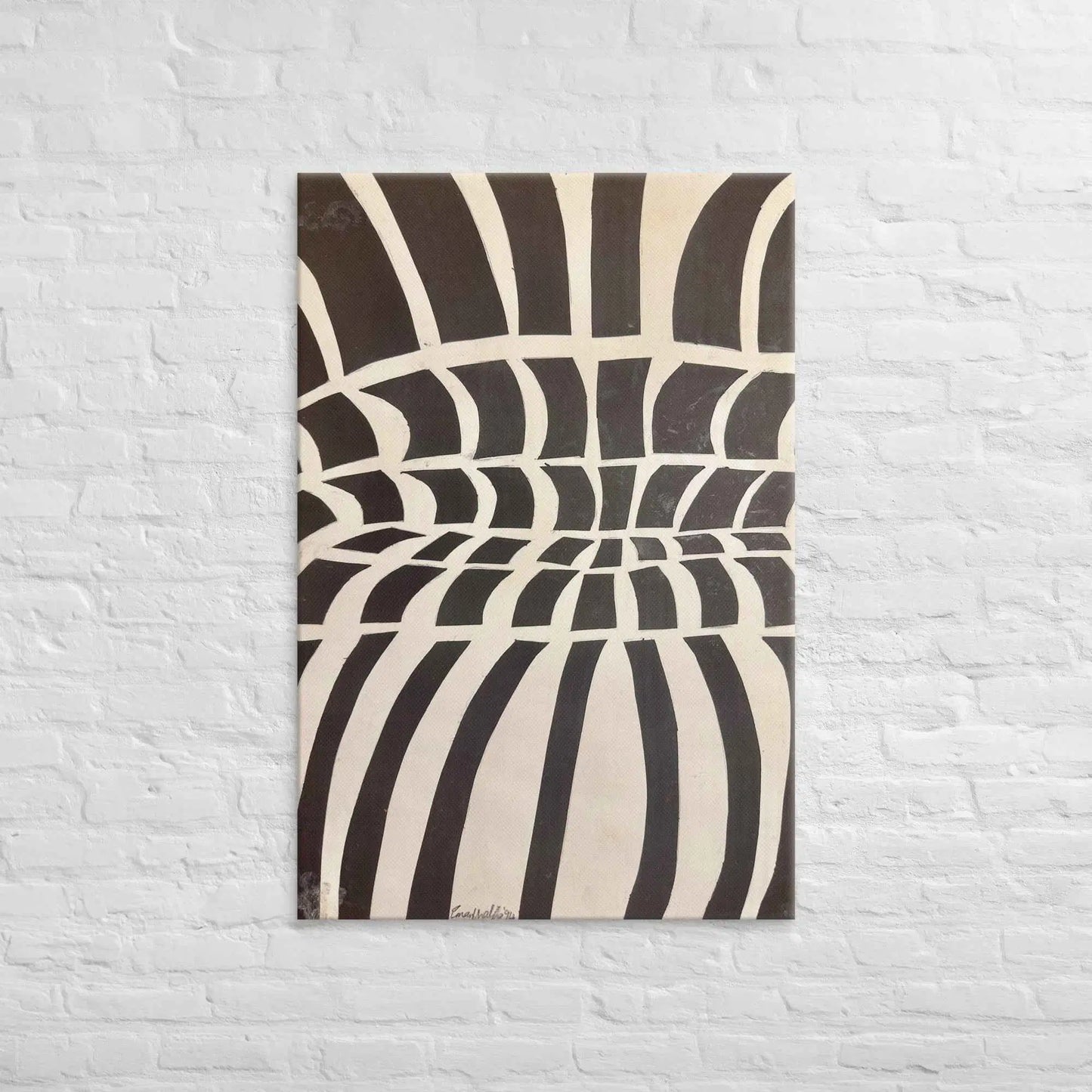 Canvas Print - Optical Web - Op Art Black & White Illusion