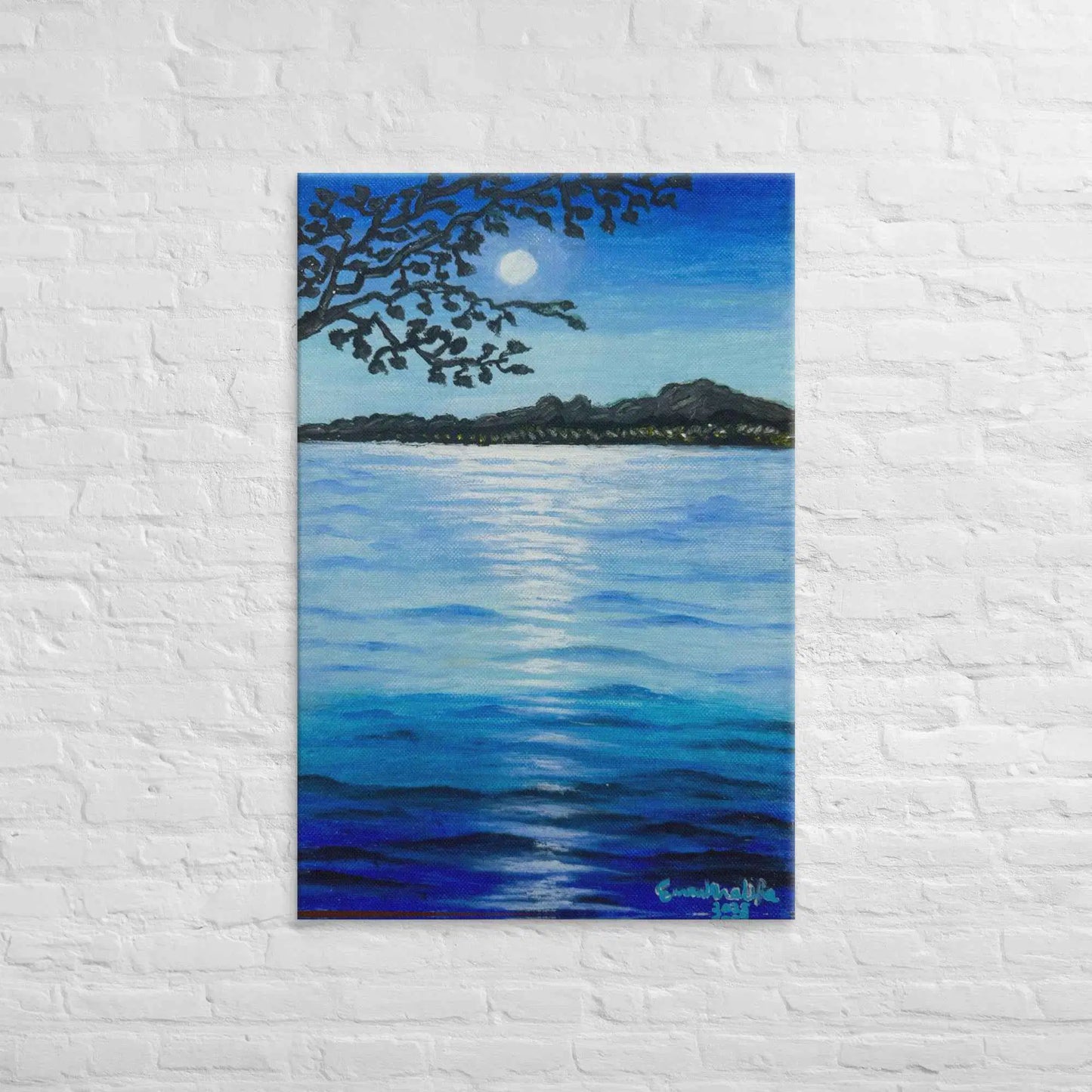 Canvas Print - Nocturned - Moonlit Sea by Night