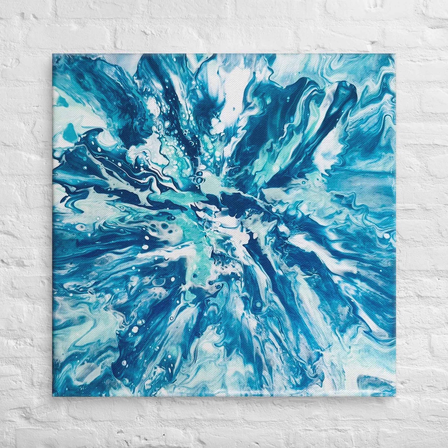 Canvas Print - Riptide - Fluid Abstract Exploding Blue Wave