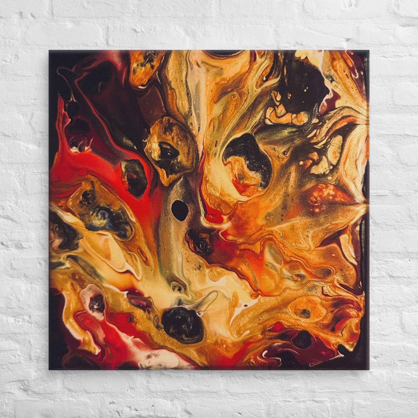 Canvas Print - Laheeb (flame) - Fluid Red Black Fire Art
