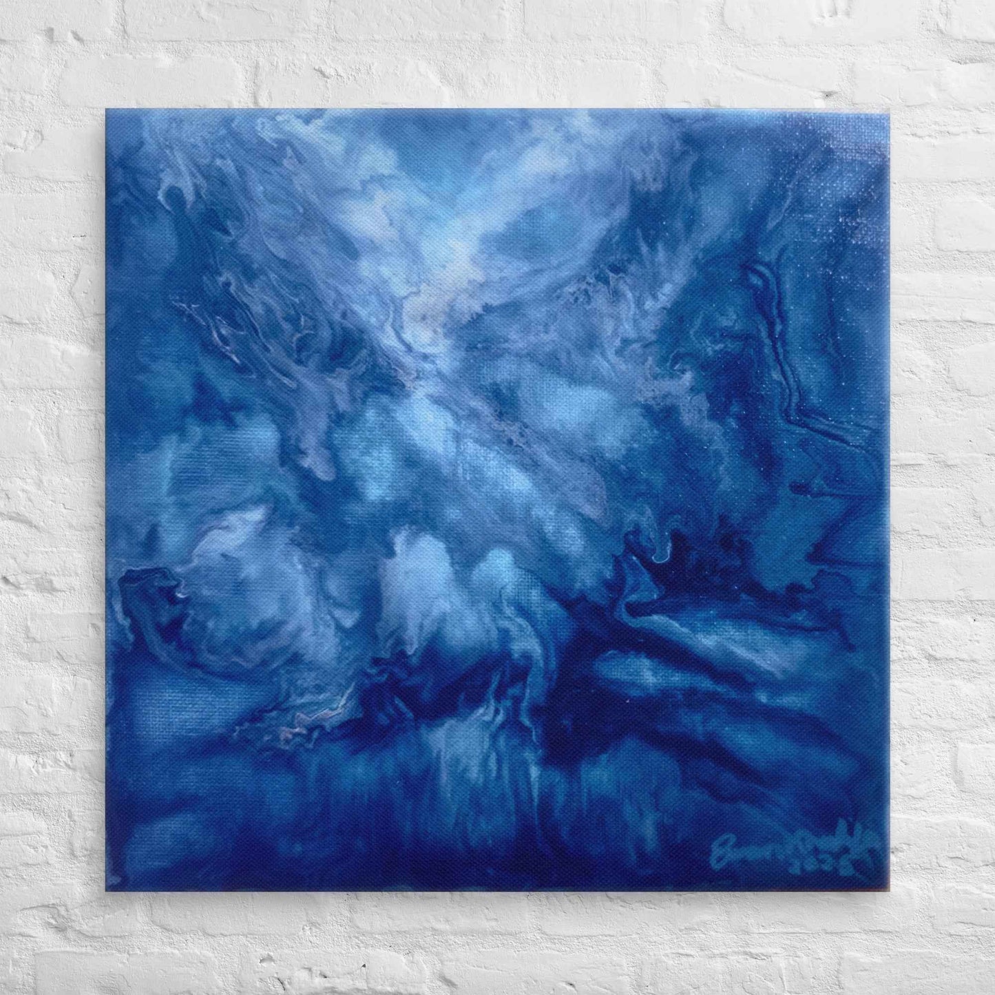 Canvas Print - Thunder - Fluid Abstract Blue Storm Art