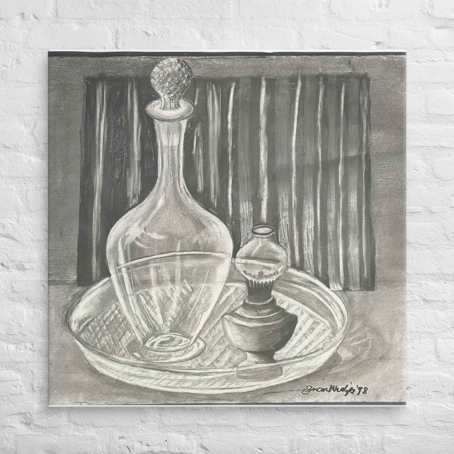 Canvas Print - Crystal Memory - Still Life in Charcoal