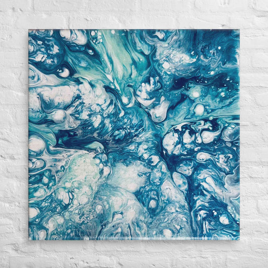 Canvas Print - Reef - Submerged Blue Fluid Abstract Sea Foam