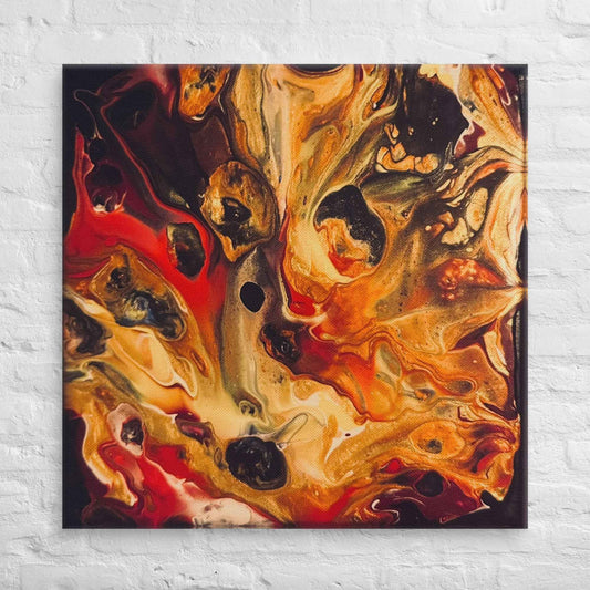Canvas Print - Laheeb (flame) - Fluid Red Black Fire Art