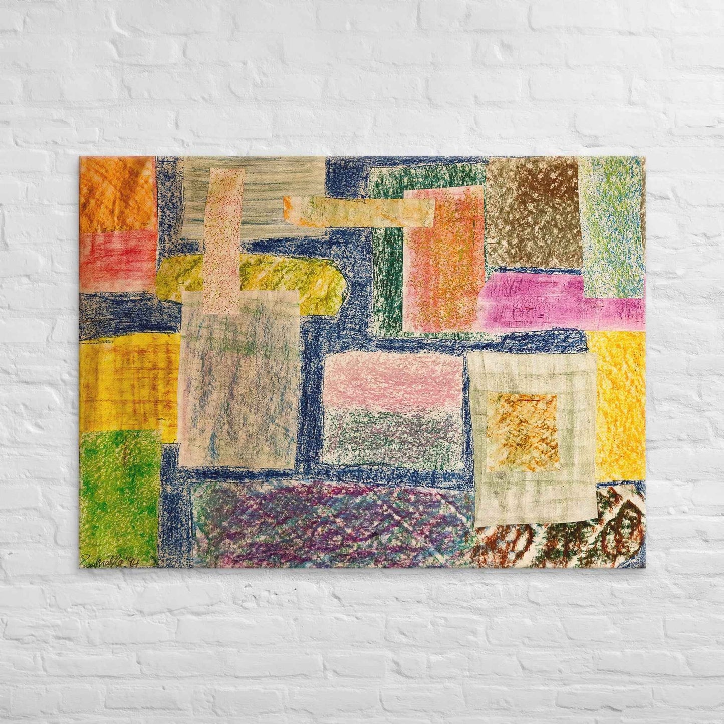 Canvas Print - The Hearth Quilt - Folk Abstract Patchwork