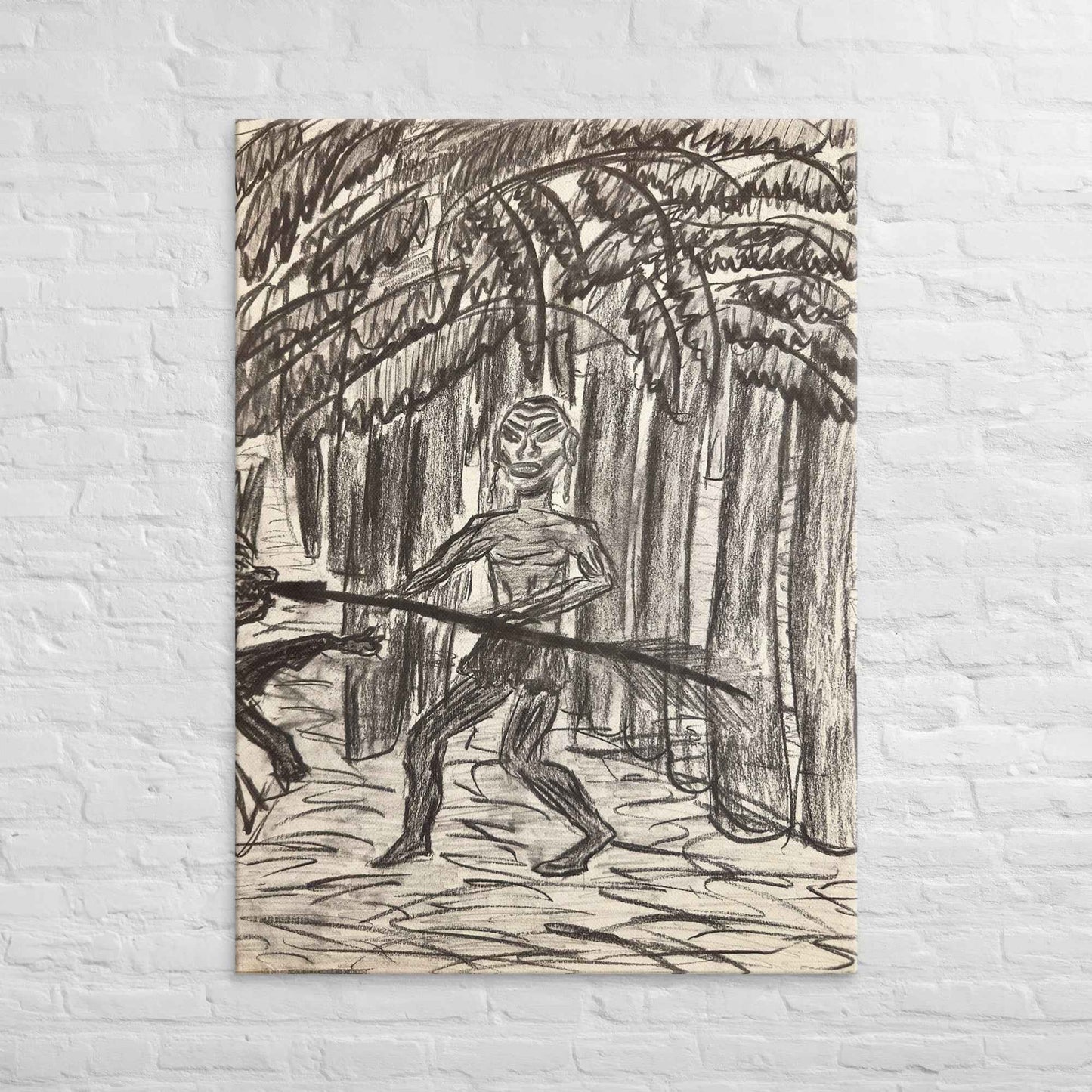Canvas Print - The Scavenger - Figurative Monochrome Warrior