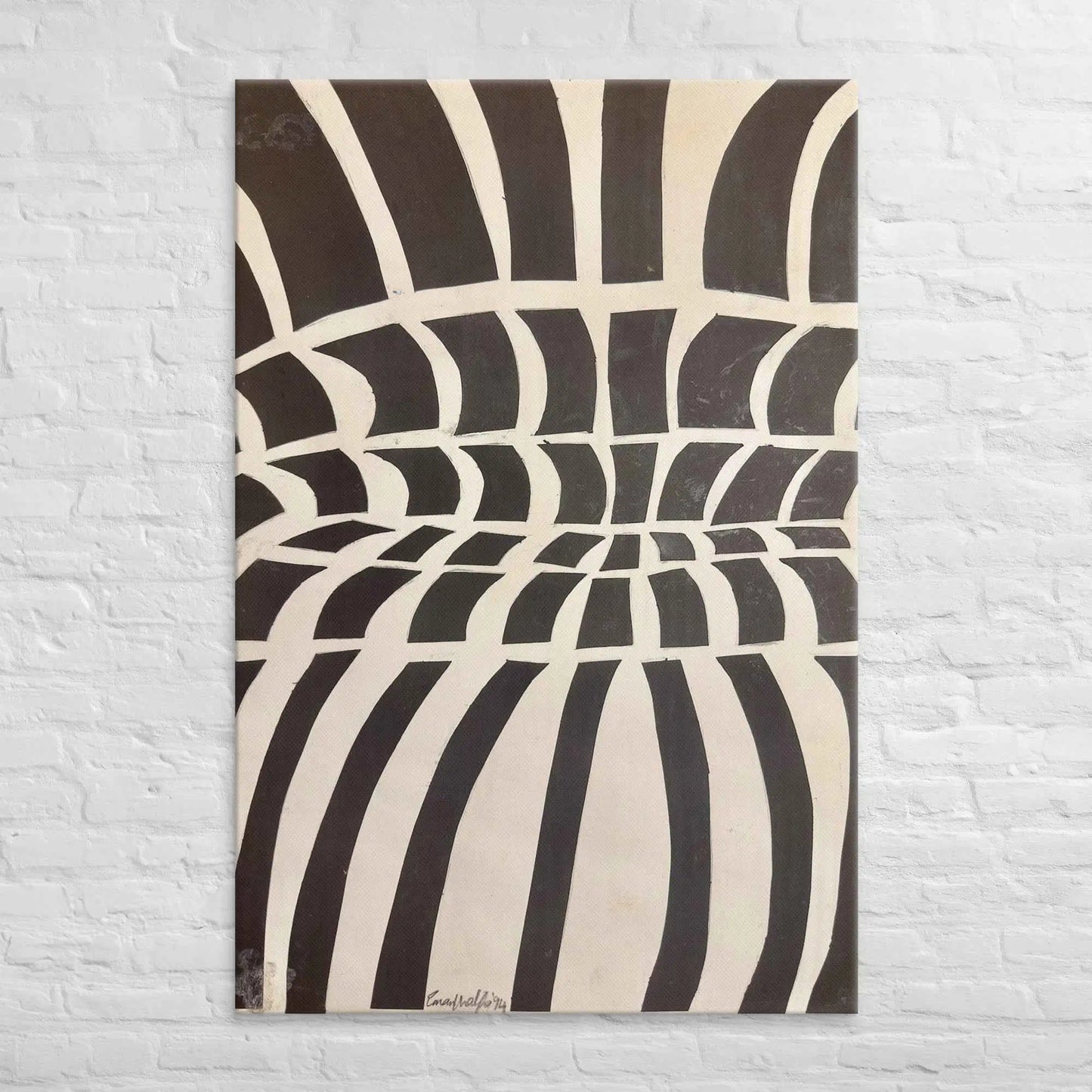 Canvas Print - Optical Web - Op Art Black & White Illusion