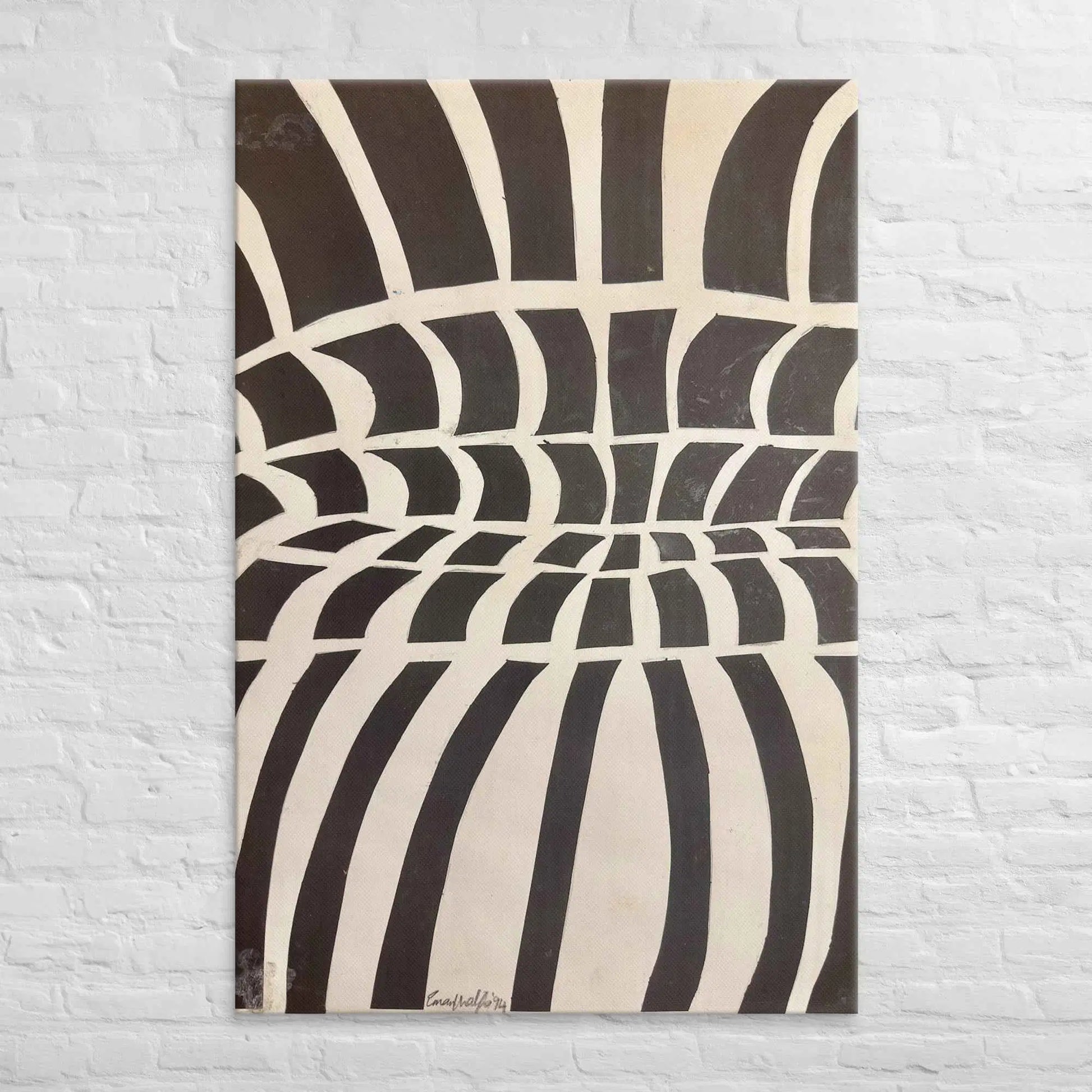 Canvas Print - Optical Web - Op Art Black & White Illusion
