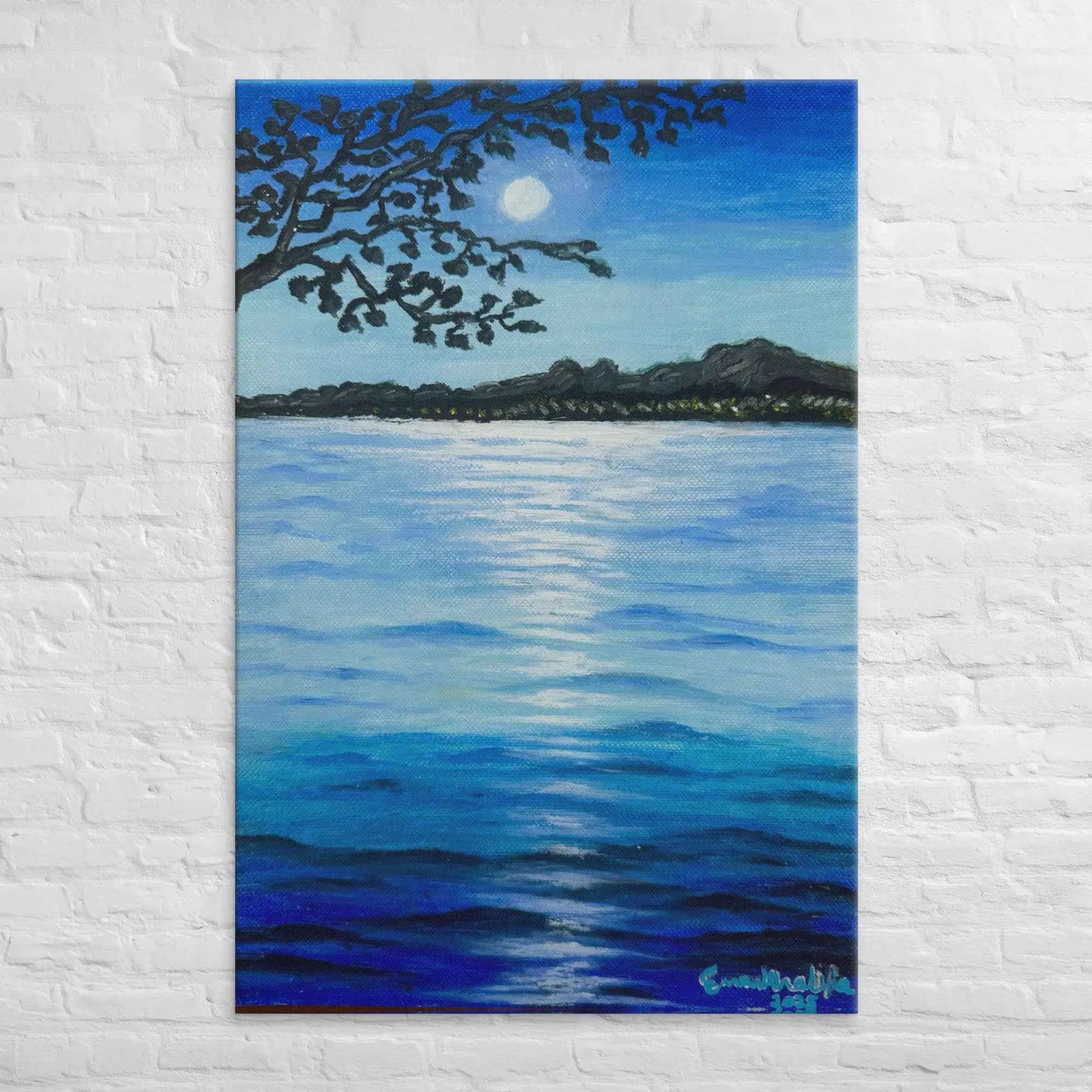 Canvas Print - Nocturned - Moonlit Sea by Night