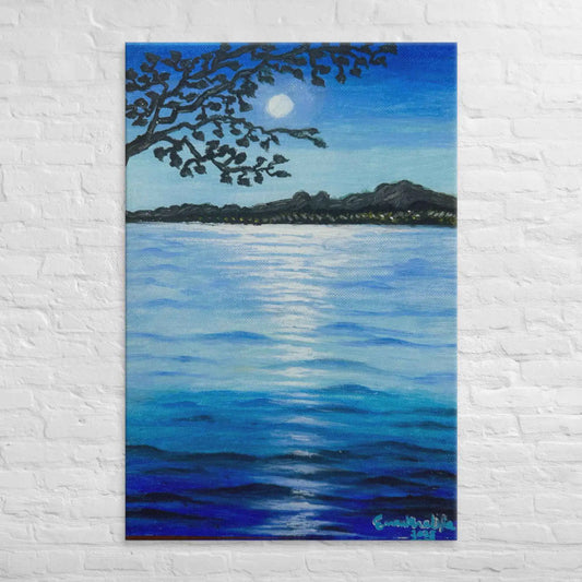 Canvas Print - Nocturned - Moonlit Sea by Night