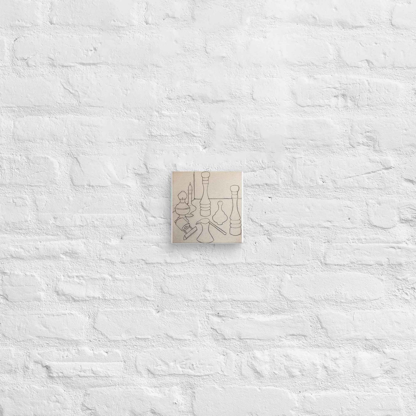 Canvas Print - Contours of Orient - Monochrome Outline