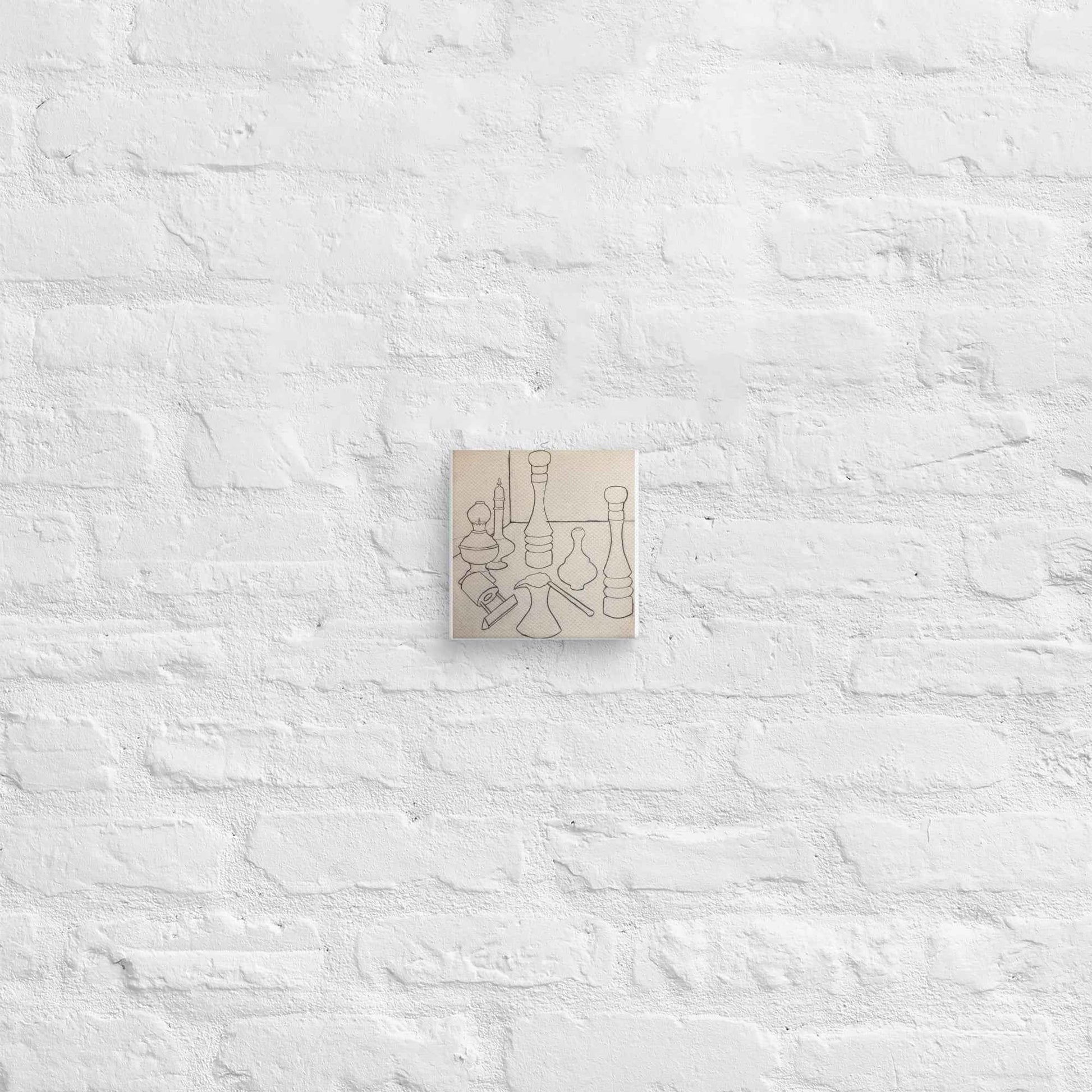 Canvas Print - Contours of Orient - Monochrome Outline