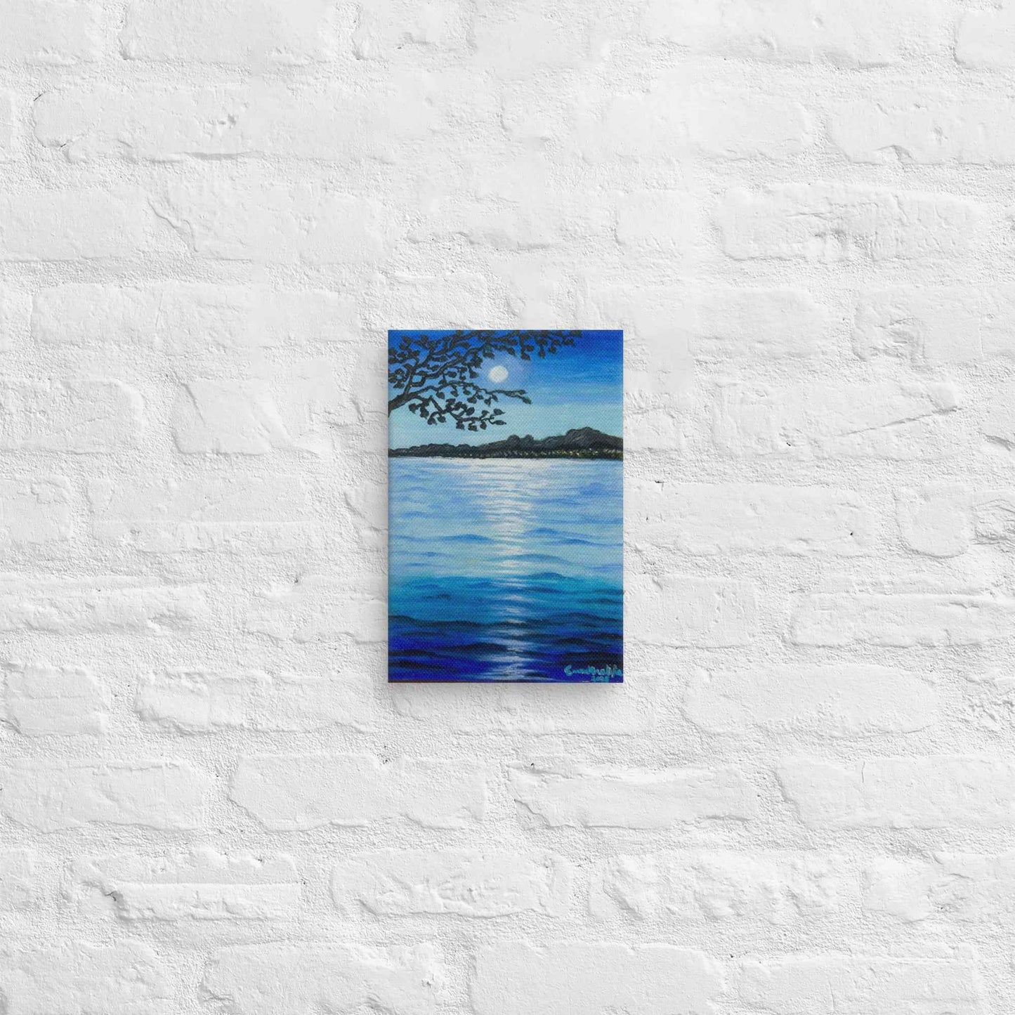 Canvas Print - Nocturned - Moonlit Sea by Night