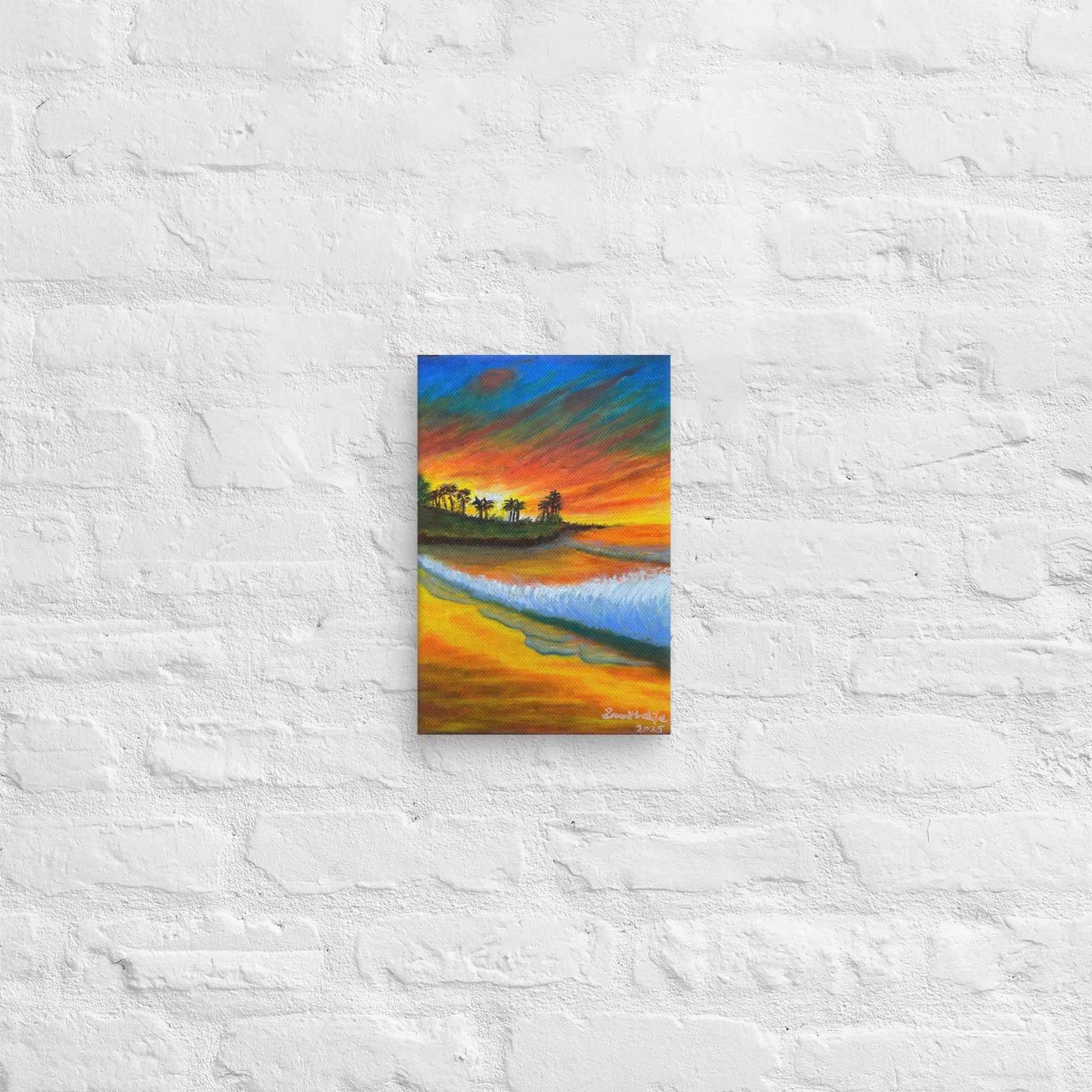 Canvas Print - Day Blazed - Tropical Sunset Palm Tree