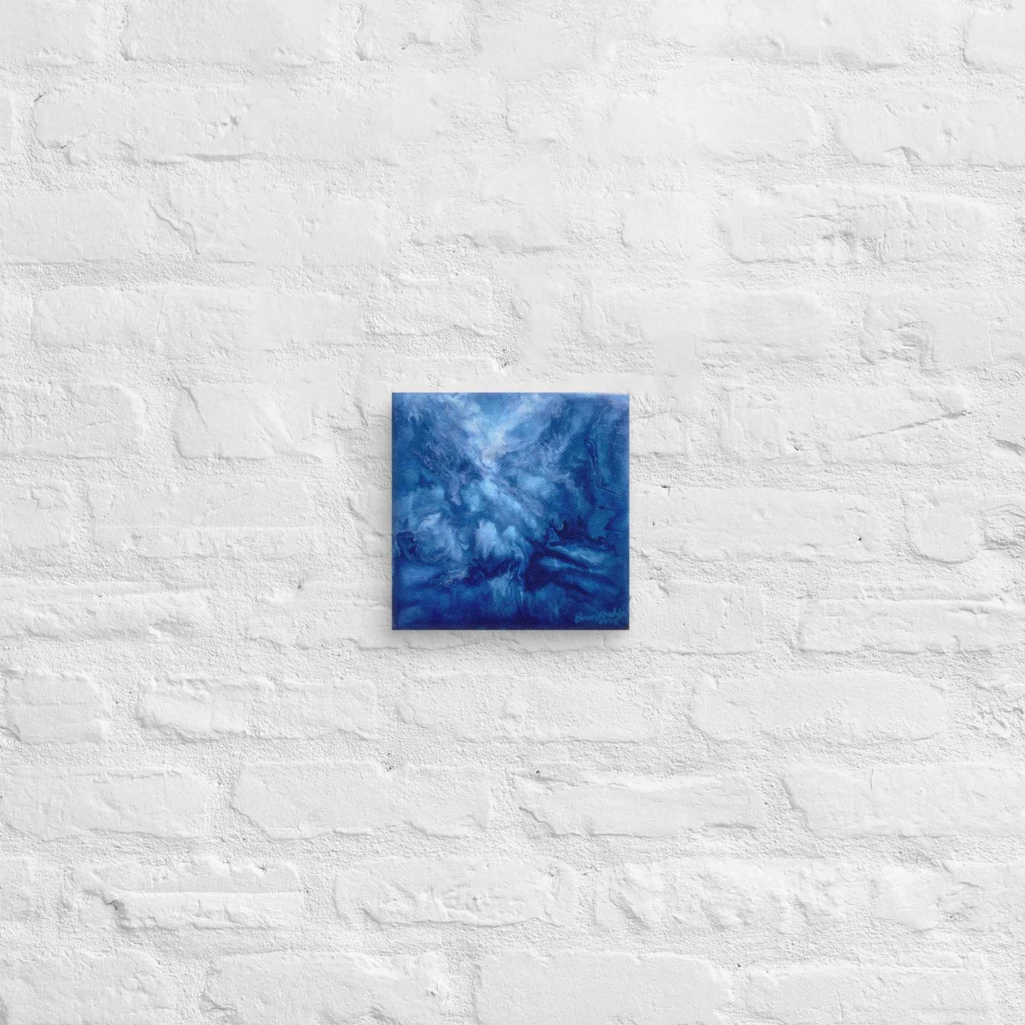 Canvas Print - Thunder - Fluid Abstract Blue Storm Art