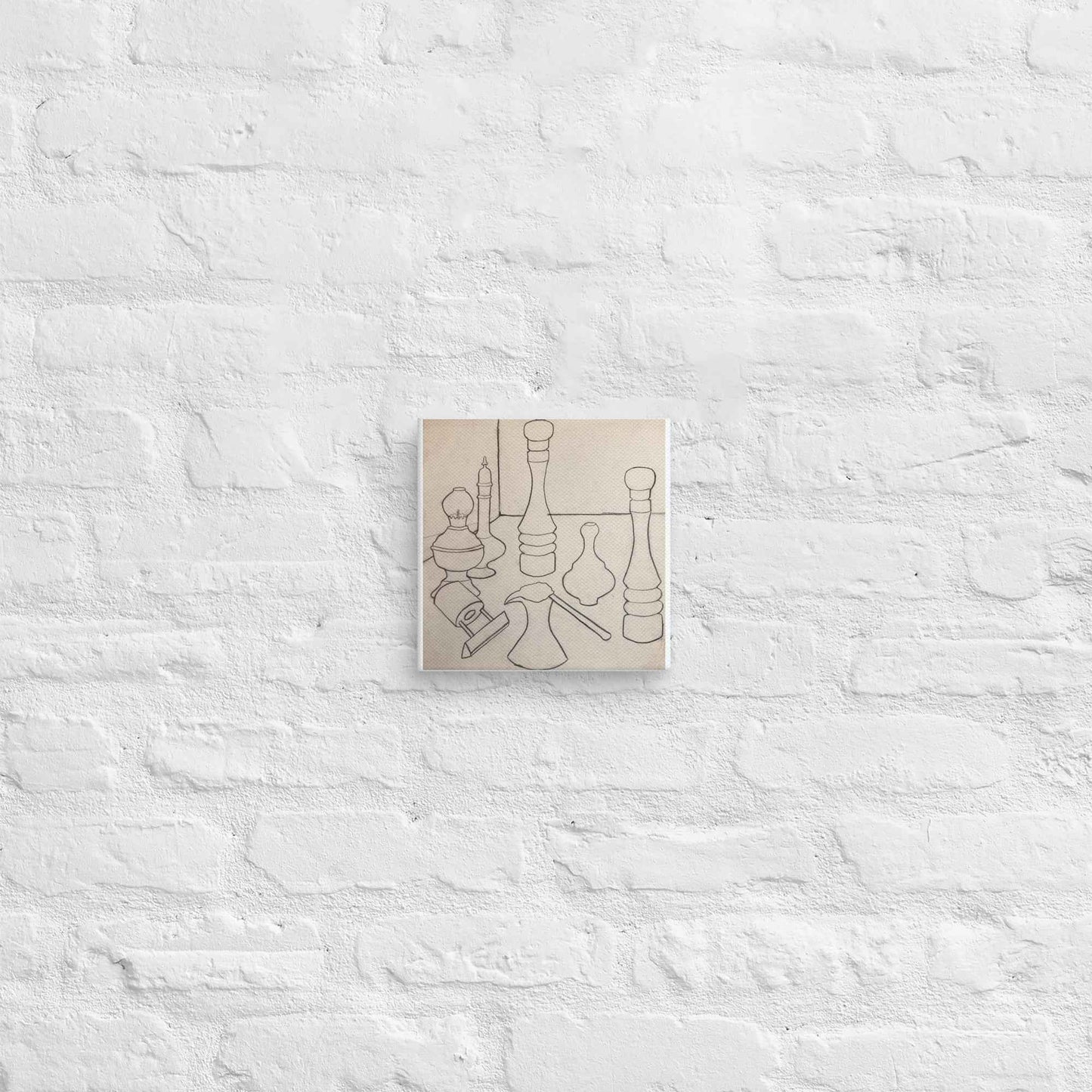 Canvas Print - Contours of Orient - Monochrome Outline
