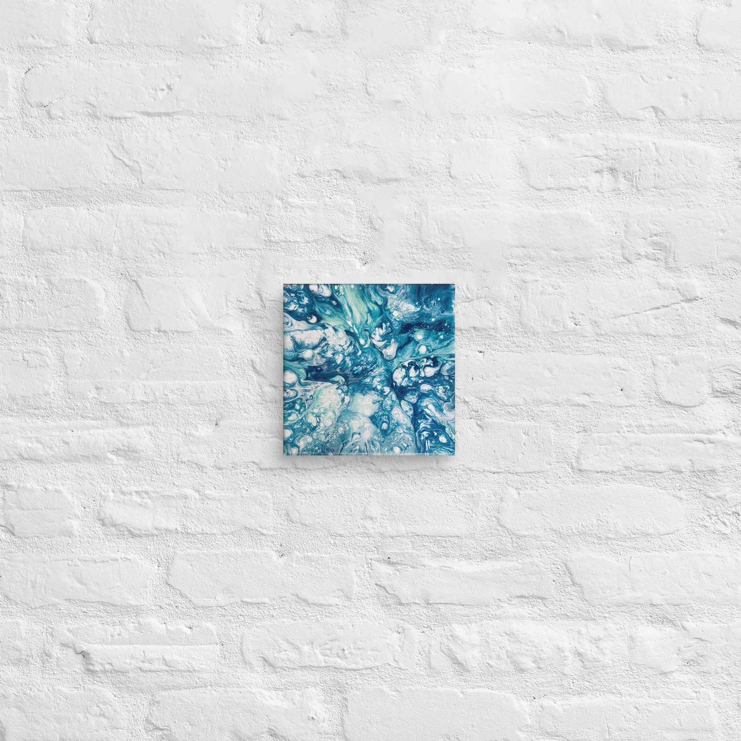 Canvas Print - Reef - Submerged Blue Fluid Abstract Sea Foam