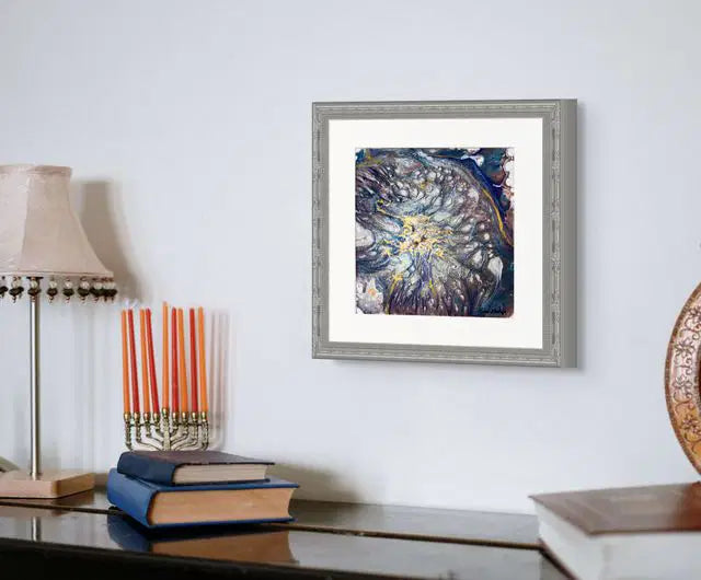 Catharsis – Contemporary Metallic Silver and Gold Abstract Acrylic Painting