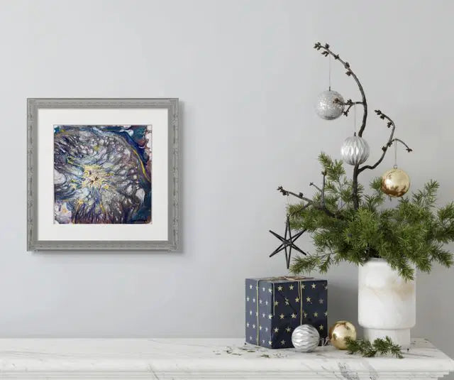Catharsis – Contemporary Metallic Silver and Gold Abstract Acrylic Painting