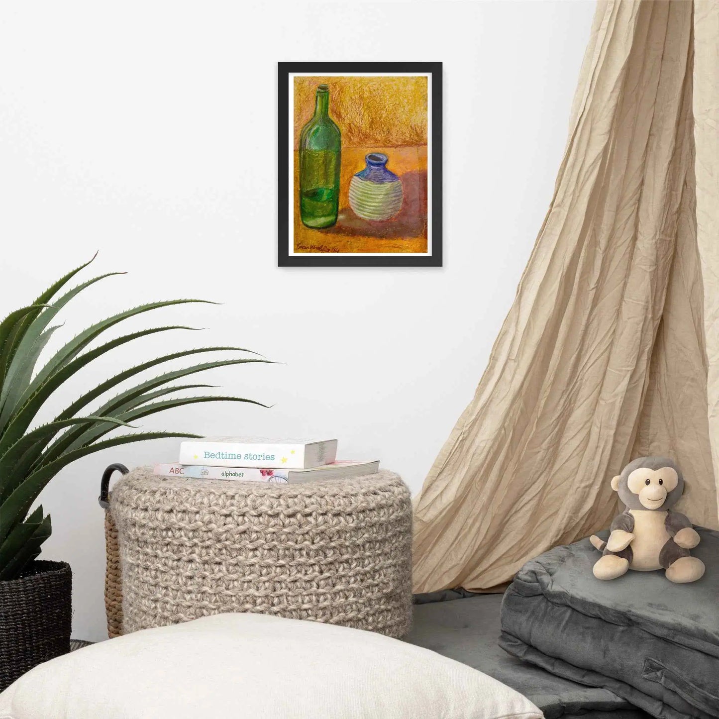 Framed Print - Still Longing - Yellow Ochre Still Life - Eman's Gallery