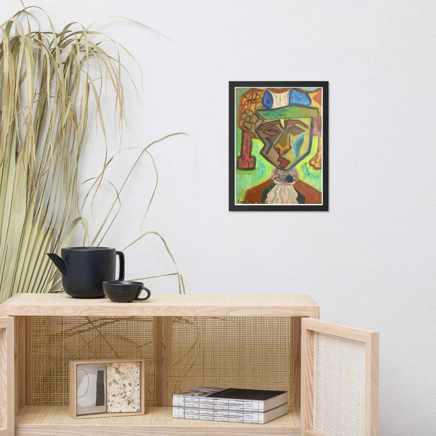 Framed Print - Fragmented Soul - Cubist Figure Portrait - Eman's Gallery