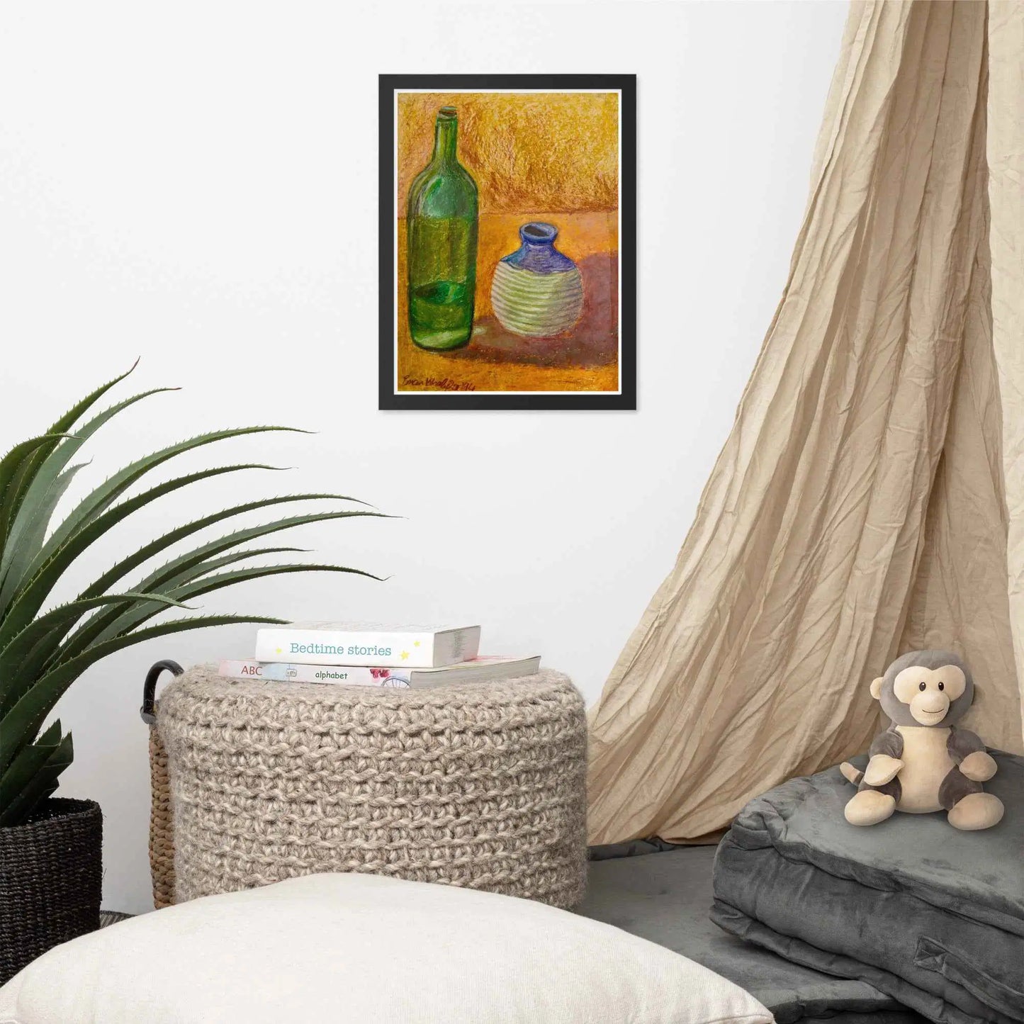 Framed Print - Still Longing - Yellow Ochre Still Life - Eman's Gallery
