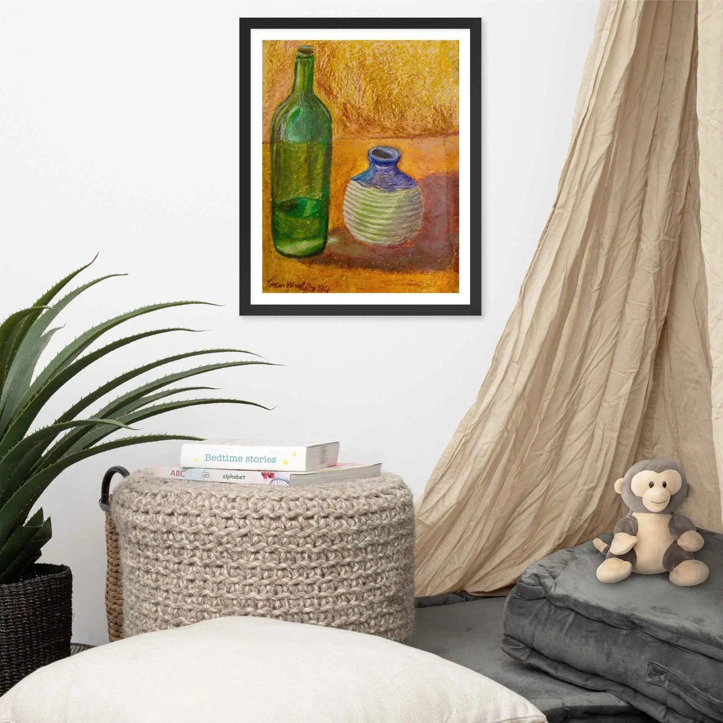 Framed Print - Still Longing - Yellow Ochre Still Life - Eman's Gallery