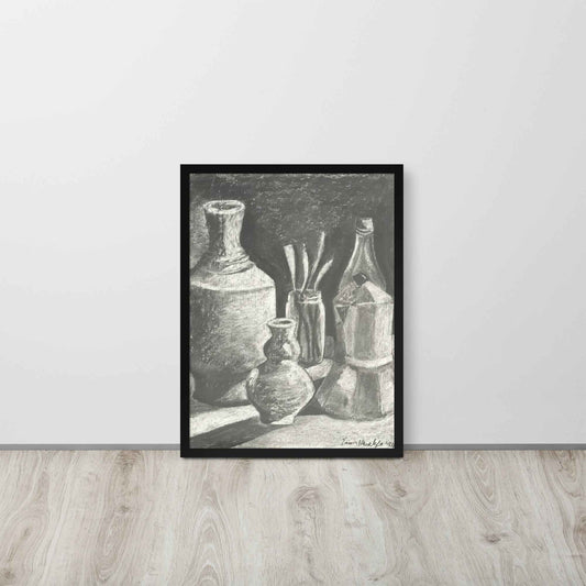 Framed Print - Weight of Silence - Monochrome Still Life