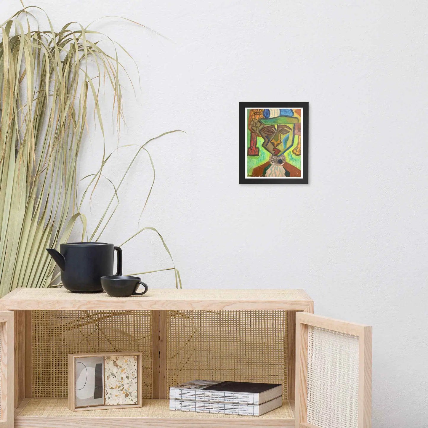 Framed Print - Fragmented Soul - Cubist Figure Portrait - Eman's Gallery