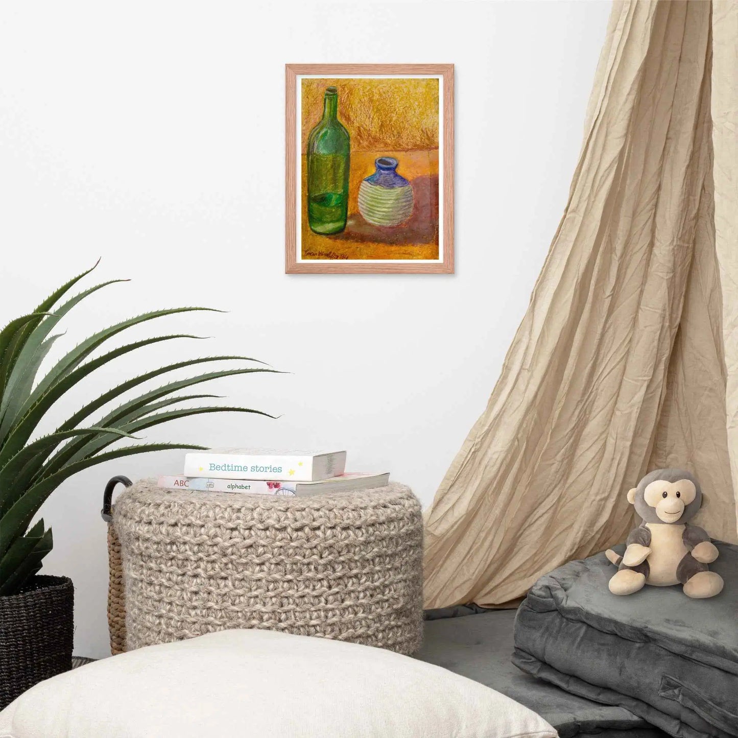 Framed Print - Still Longing - Yellow Ochre Still Life - Eman's Gallery