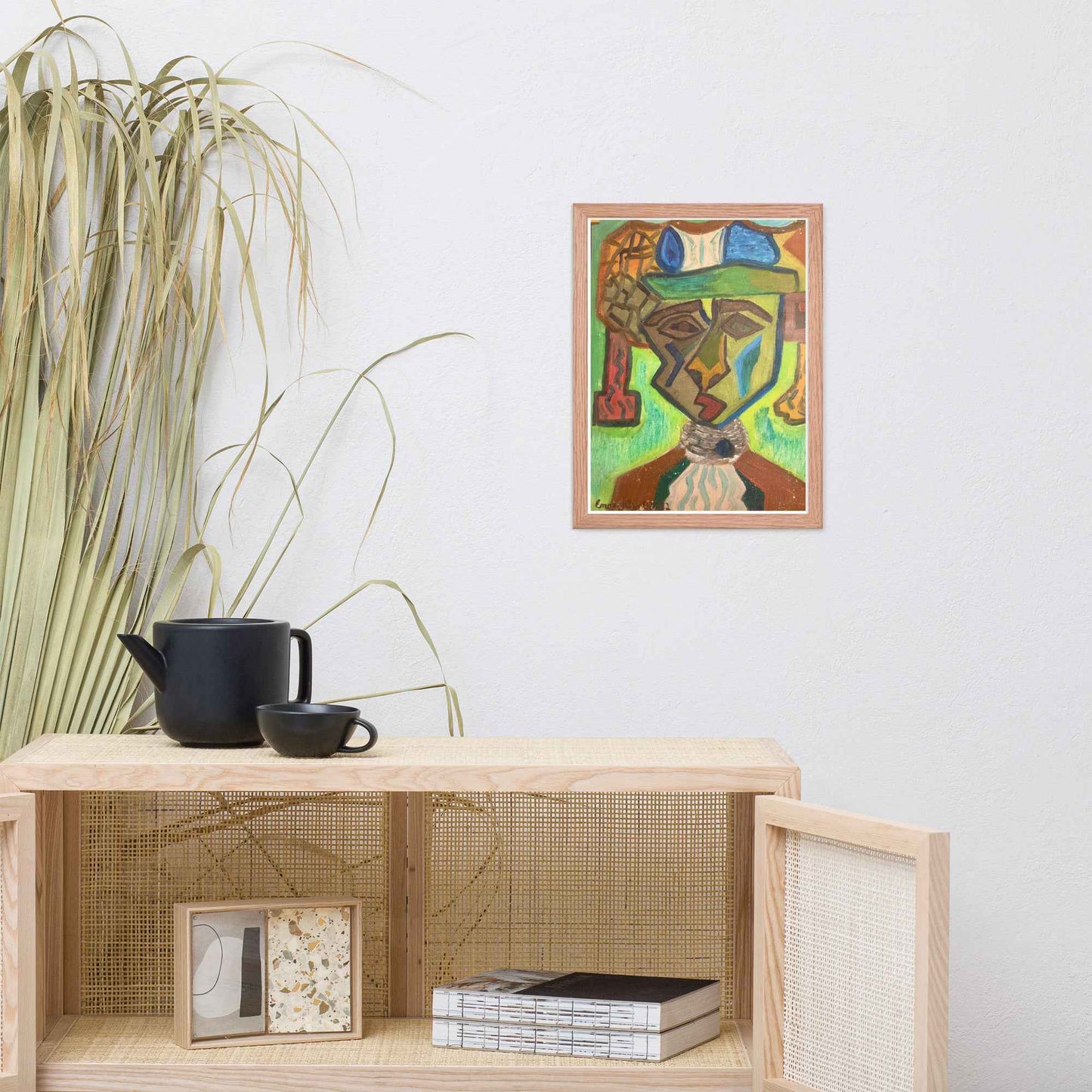 Framed Print - Fragmented Soul - Cubist Figure Portrait - Eman's Gallery