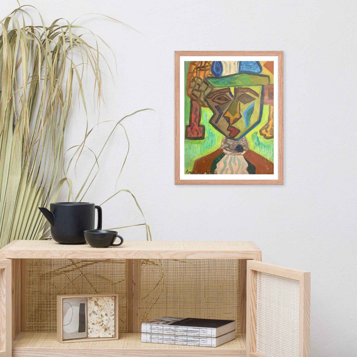 Framed Print - Fragmented Soul - Cubist Figure Portrait - Eman's Gallery