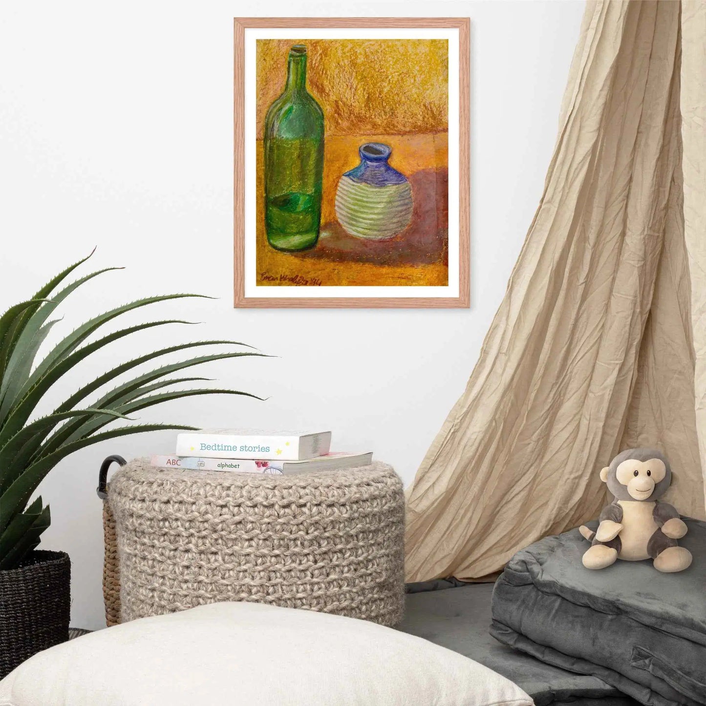 Framed Print - Still Longing - Yellow Ochre Still Life - Eman's Gallery