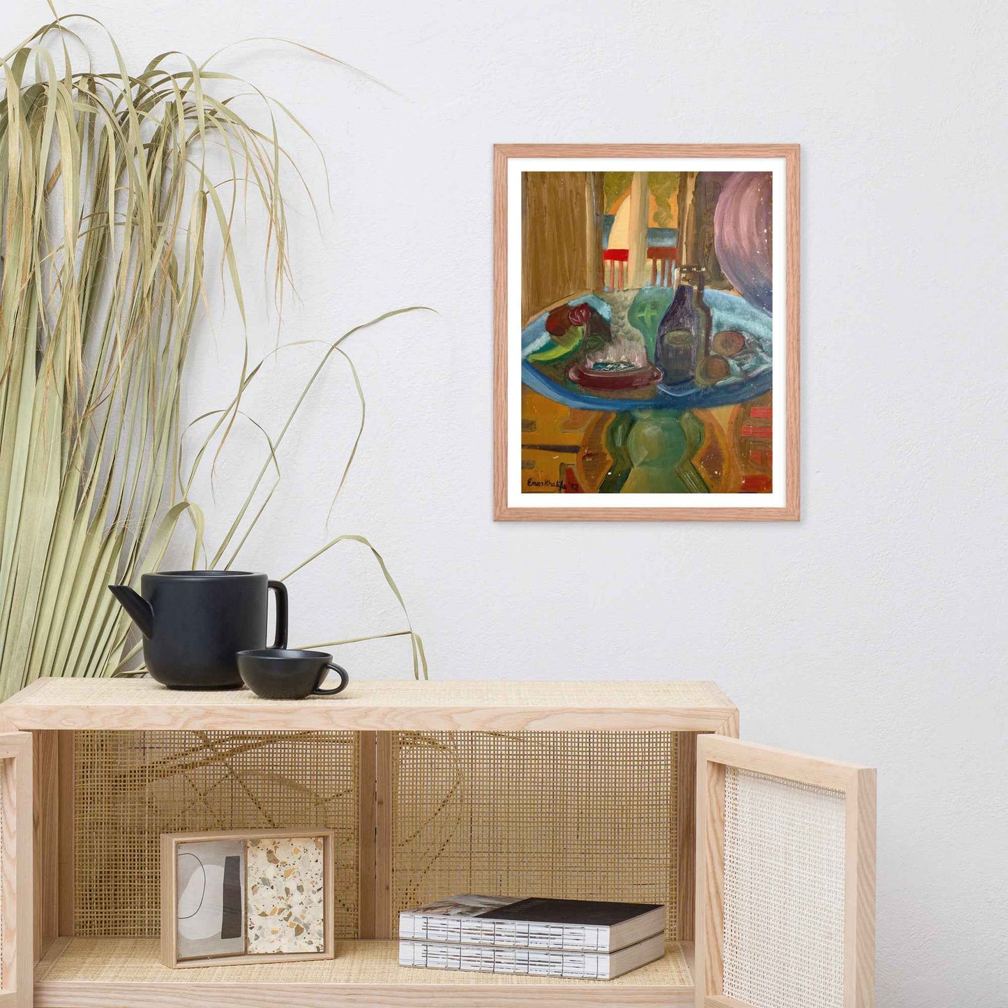 Framed Print - Table of Echoes - Surrealist Interior Scene - Eman's Gallery