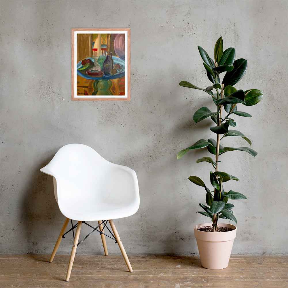 Framed Print - Table of Echoes - Surrealist Interior Scene - Eman's Gallery