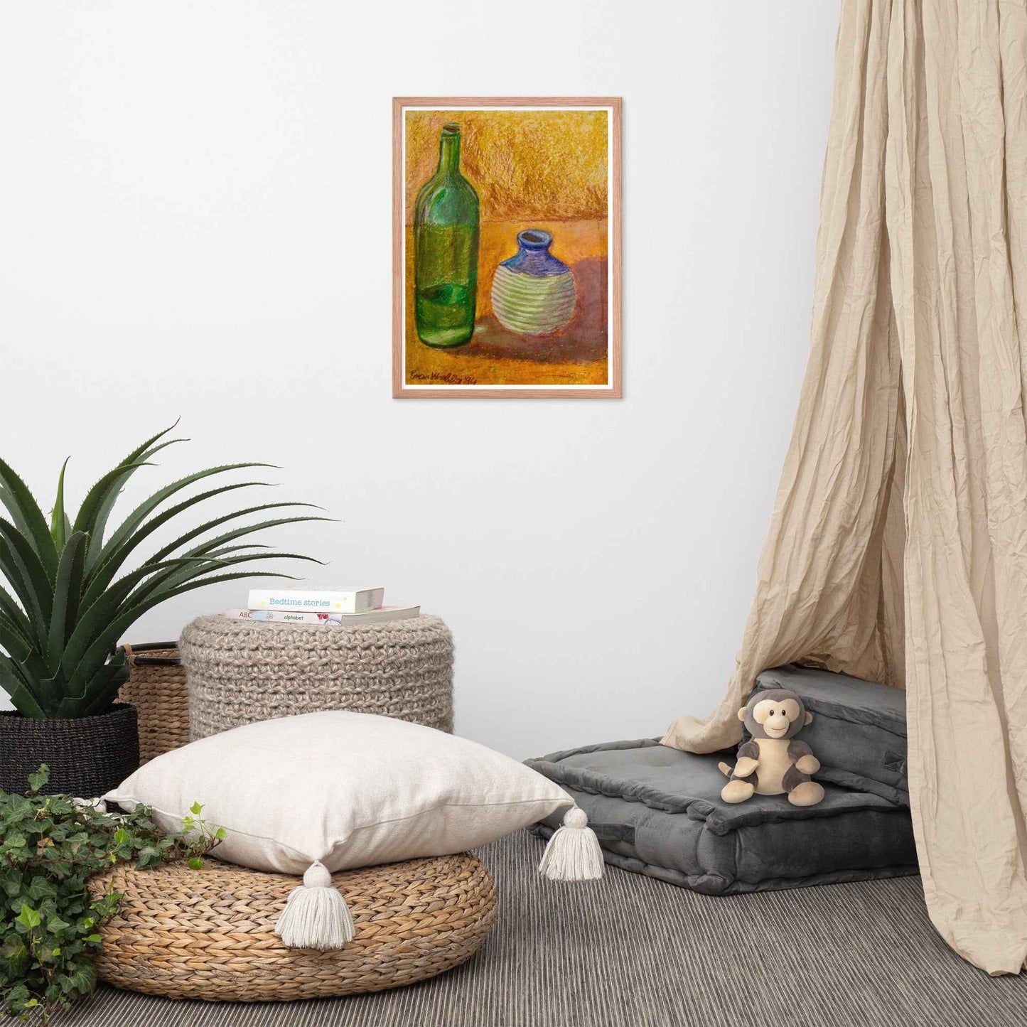 Framed Print - Still Longing - Yellow Ochre Still Life - Eman's Gallery