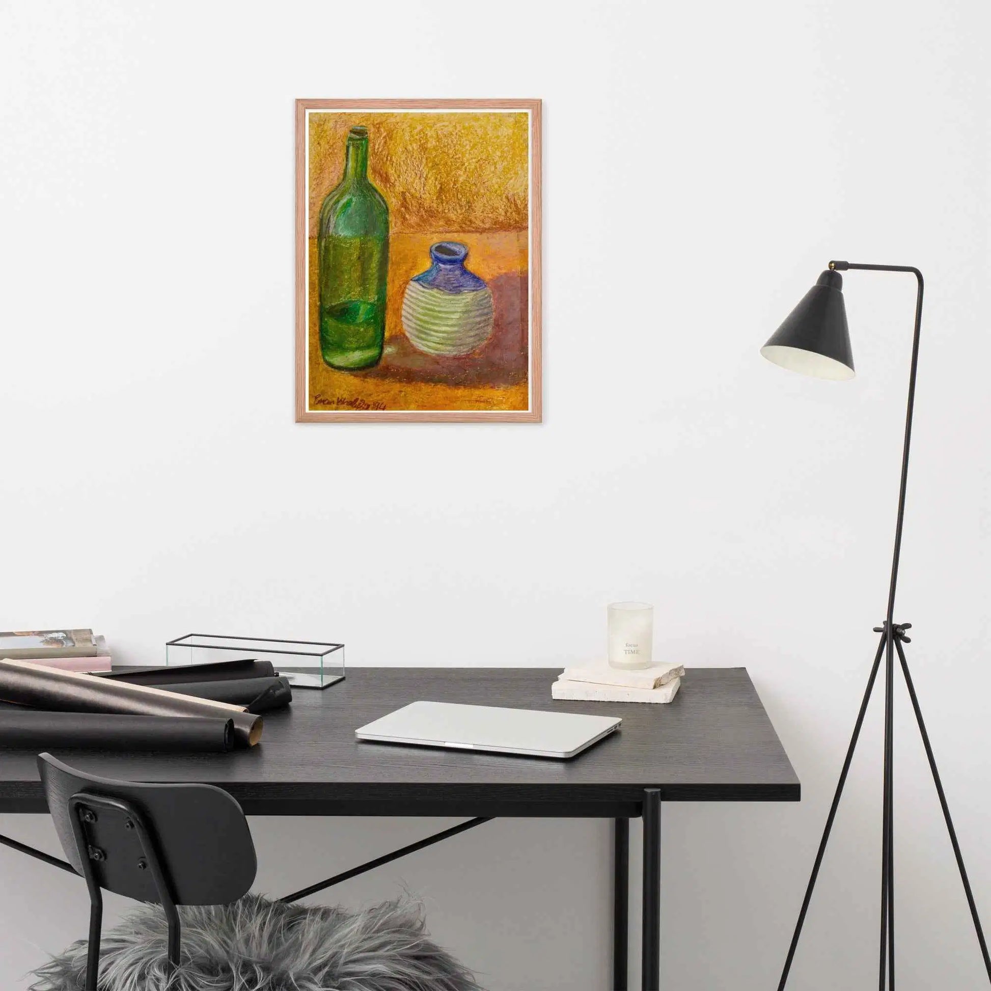 Framed Print - Still Longing - Yellow Ochre Still Life - Eman's Gallery