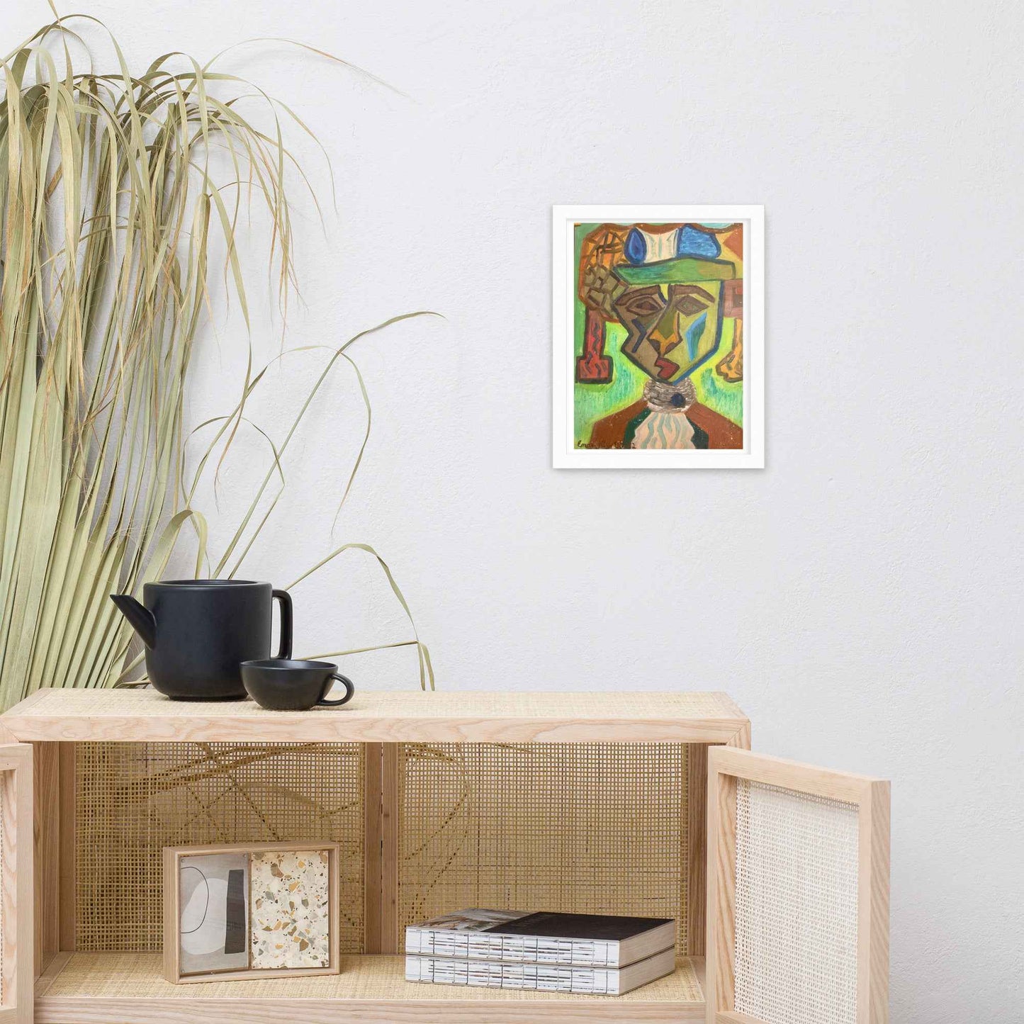 Framed Print - Fragmented Soul - Cubist Figure Portrait - Eman's Gallery