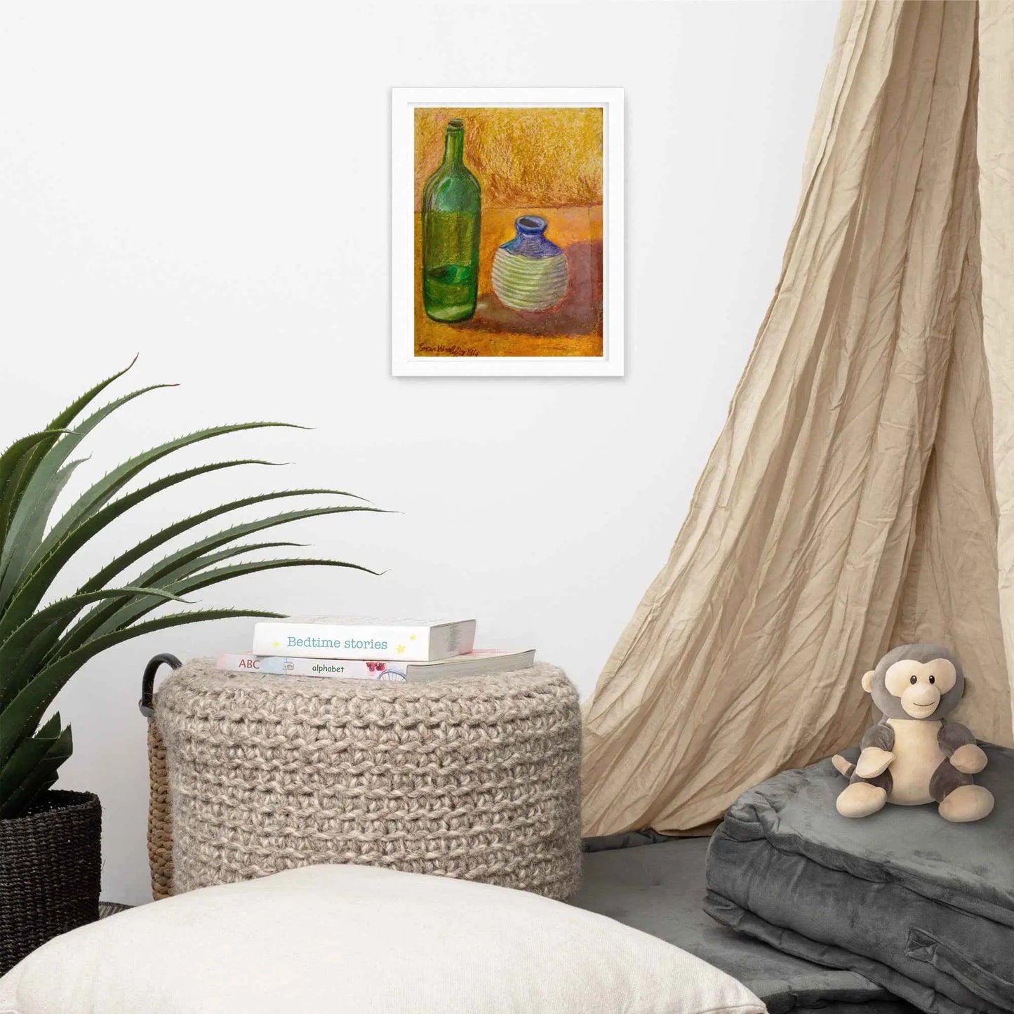 Framed Print - Still Longing - Yellow Ochre Still Life - Eman's Gallery